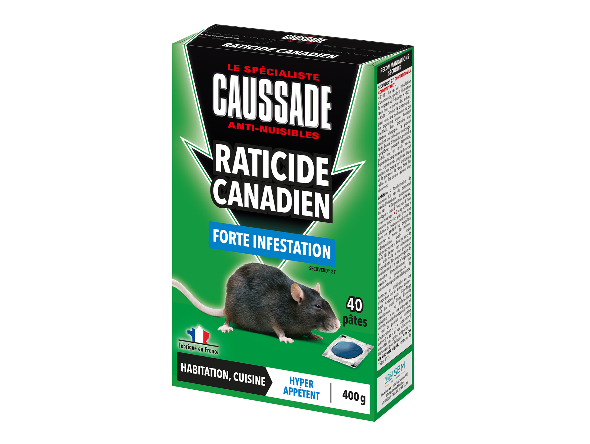 RATICIDE CANADIEN 400 G CAUSSADE