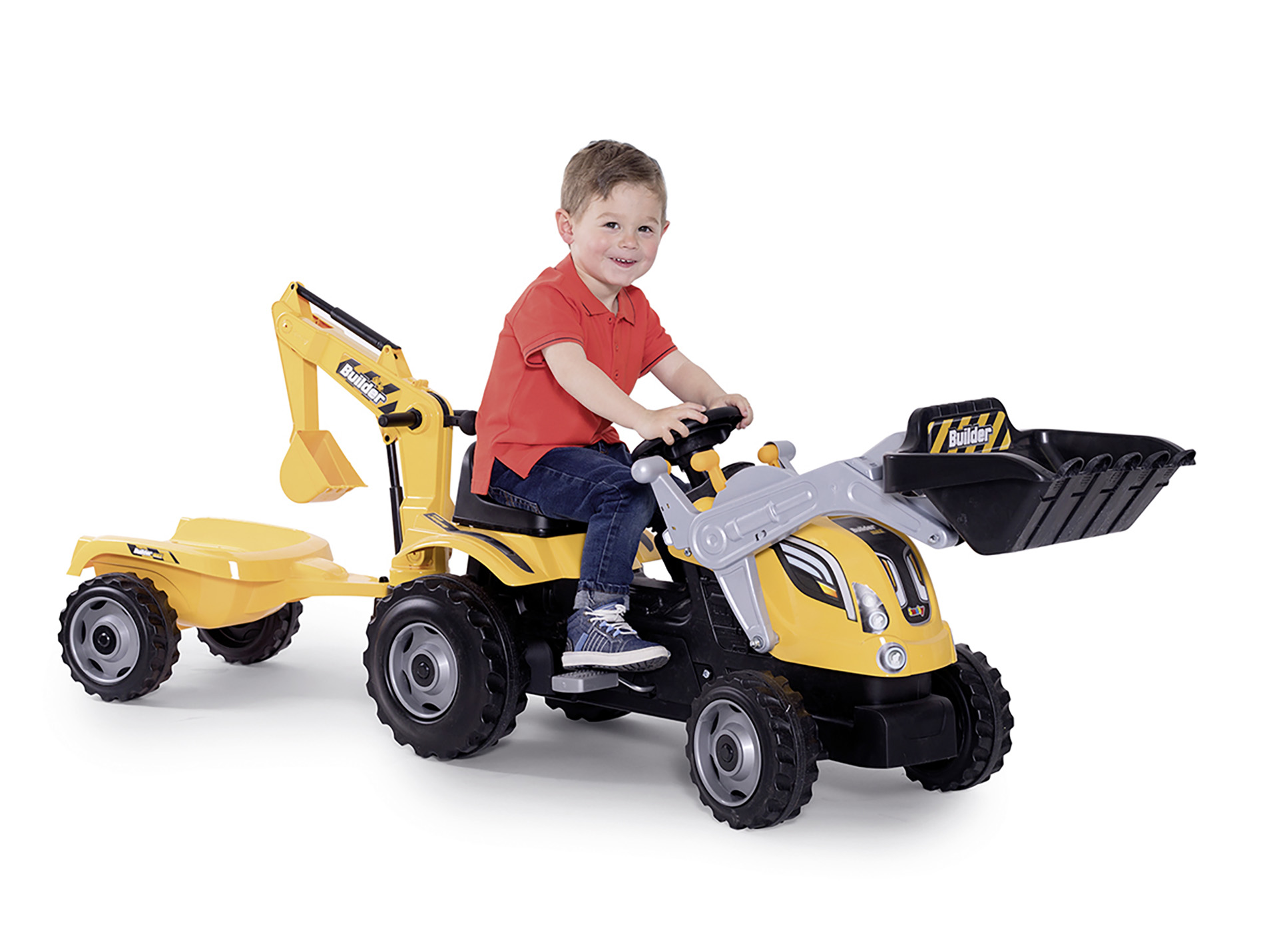 Tracteur Builder max SMOBY et remorque pour enfant