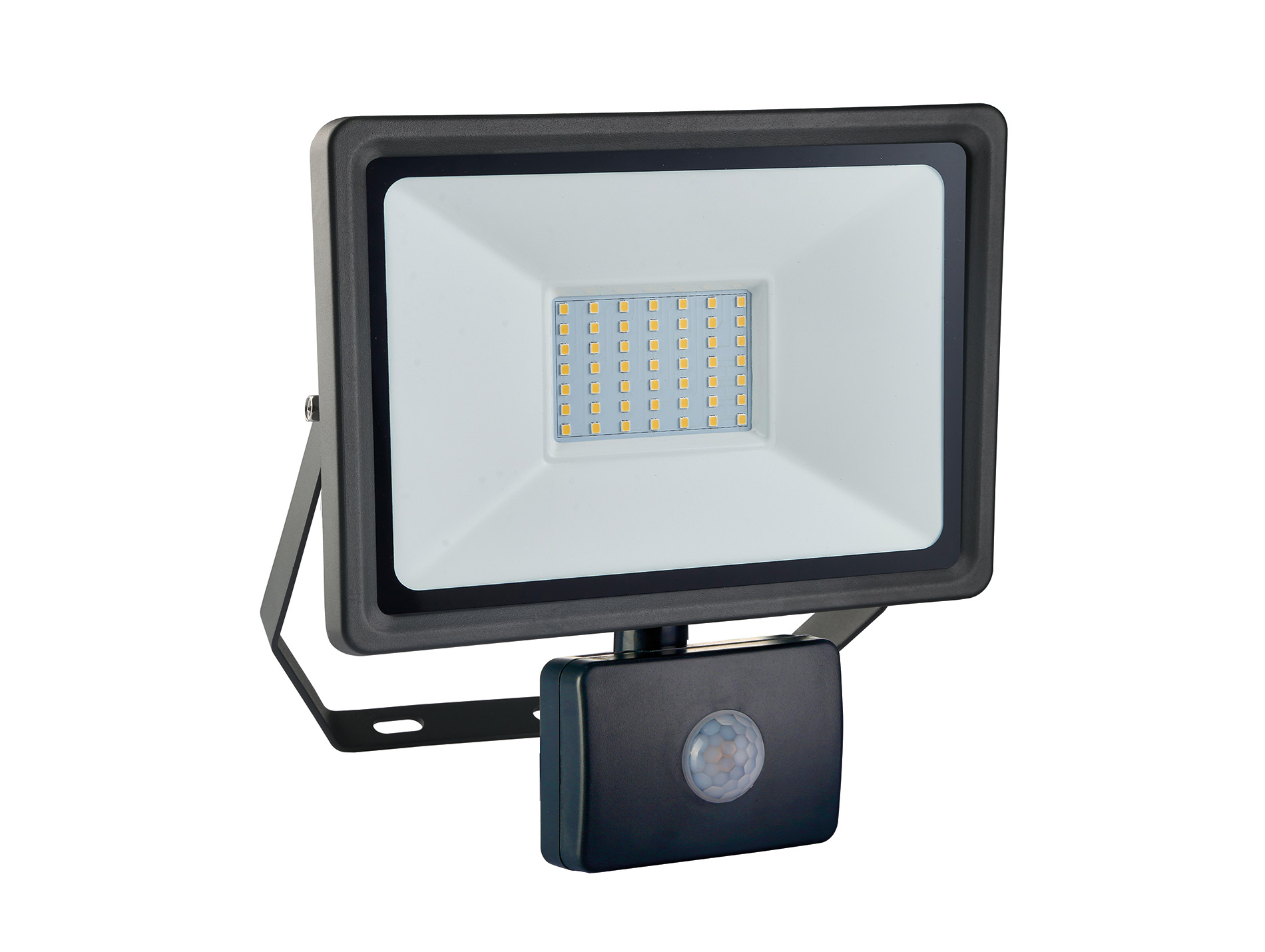Projecteur Led 50W 4500lm 4000K IP44 noir + détecteur