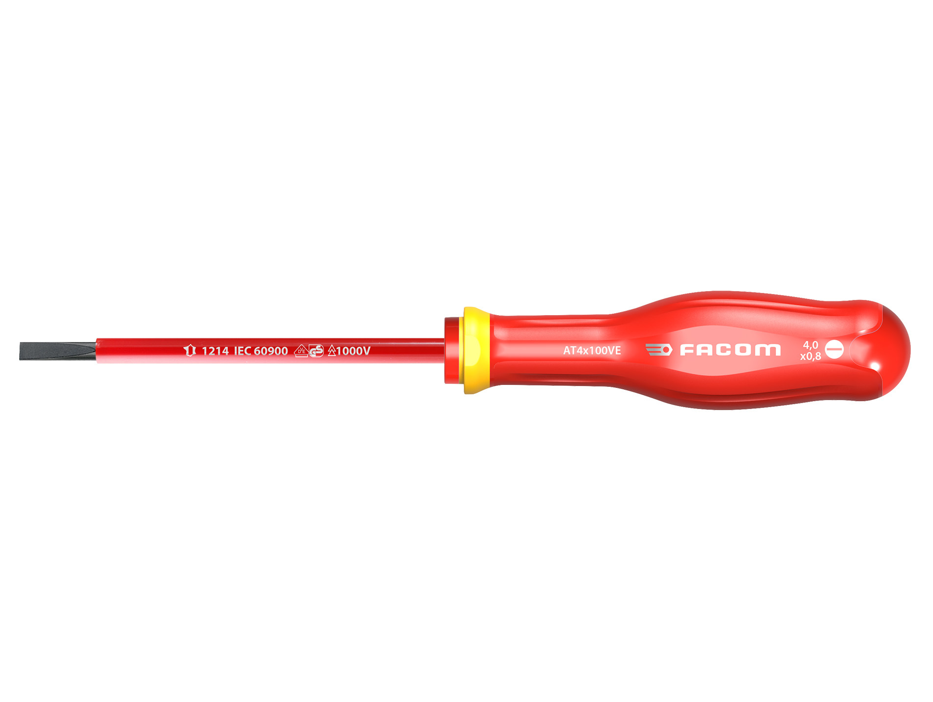 Tournevis FACOM Protwist Isolé 1000V Plat 4x150