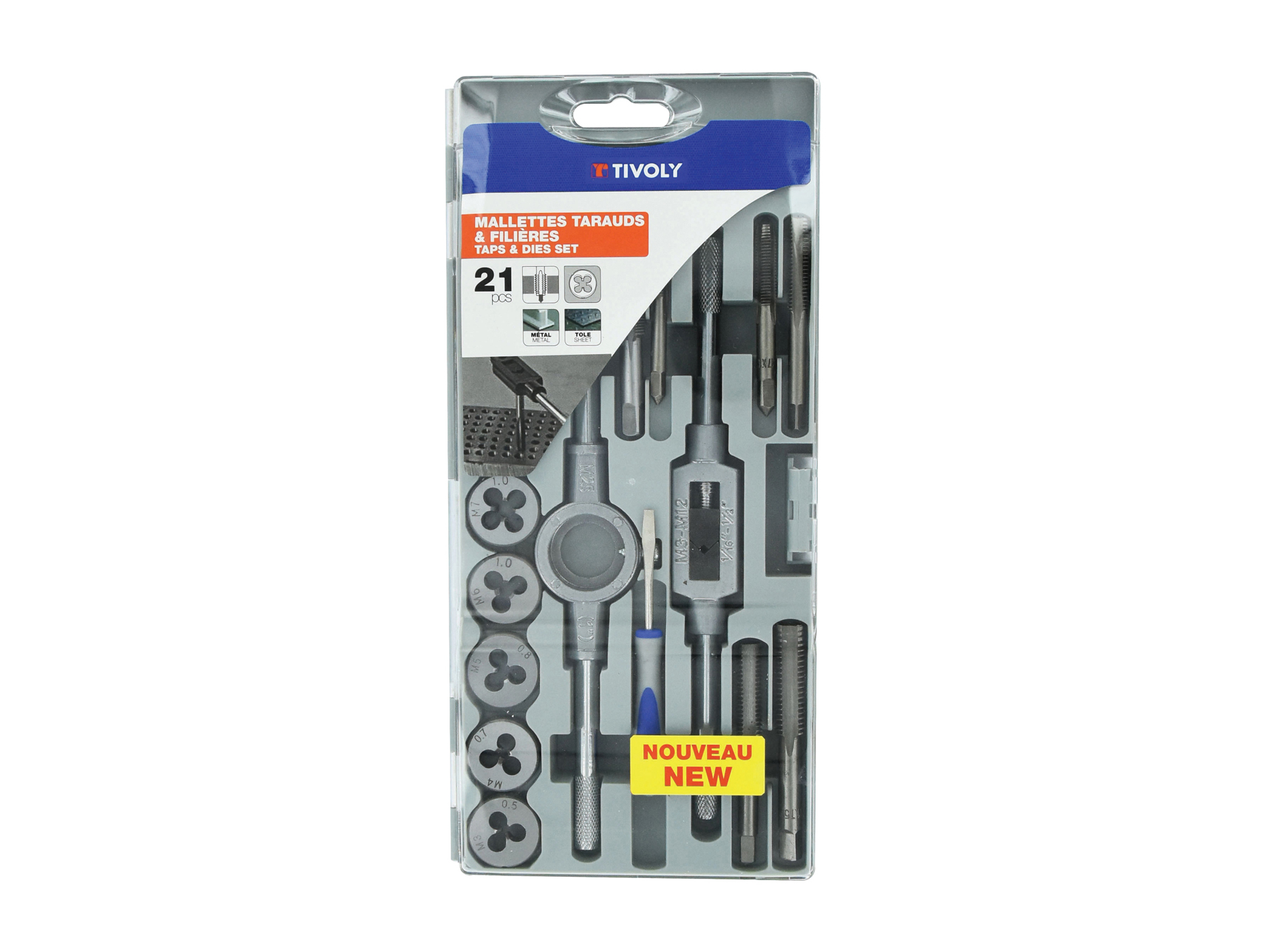 Coffret 21 tarauds et filières MTF21 métal
