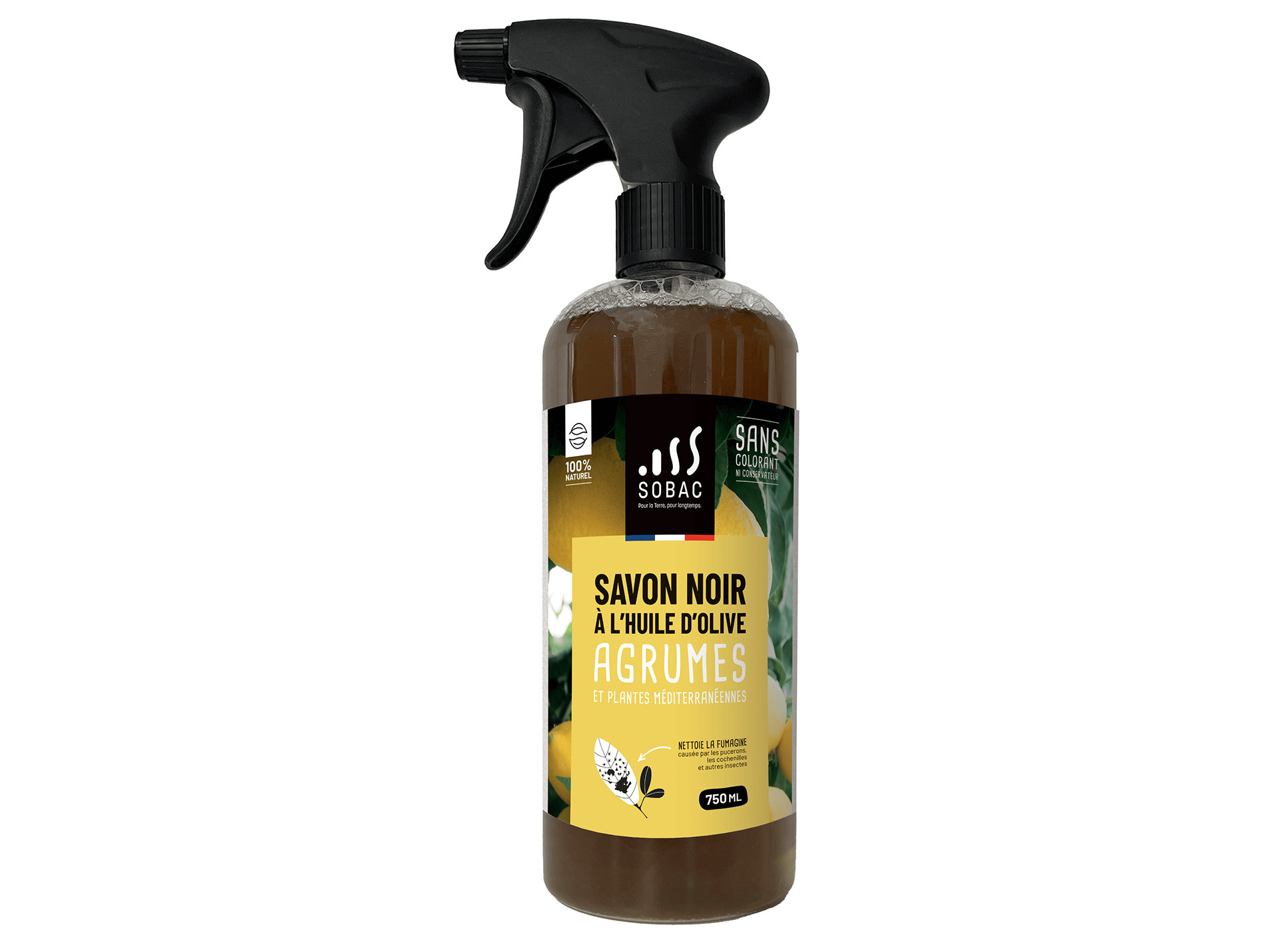Savon noir prêt à l'emploi pour agrumes SOBAC 750ml