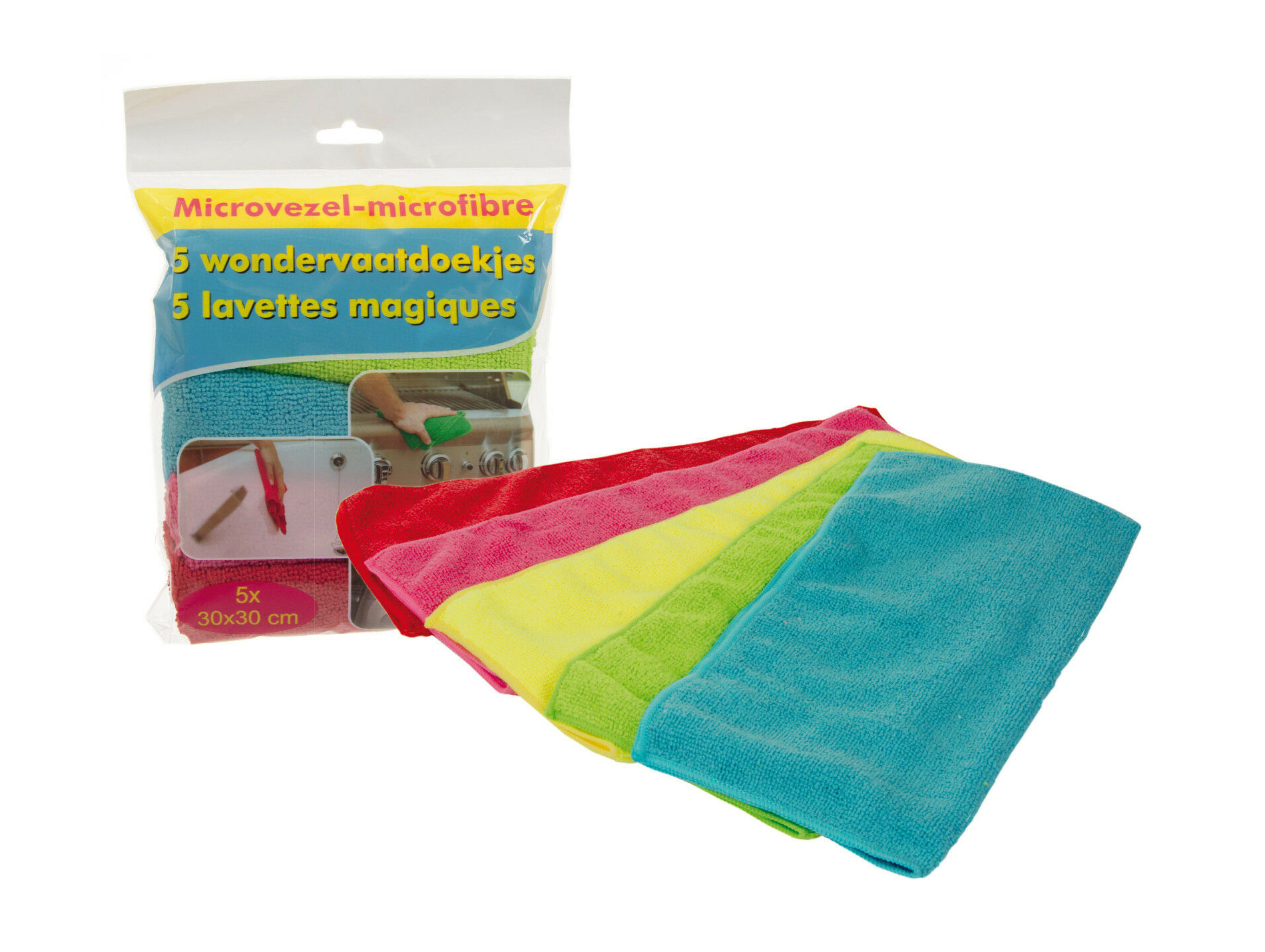 Lavettes microfibre 32x32cm x5