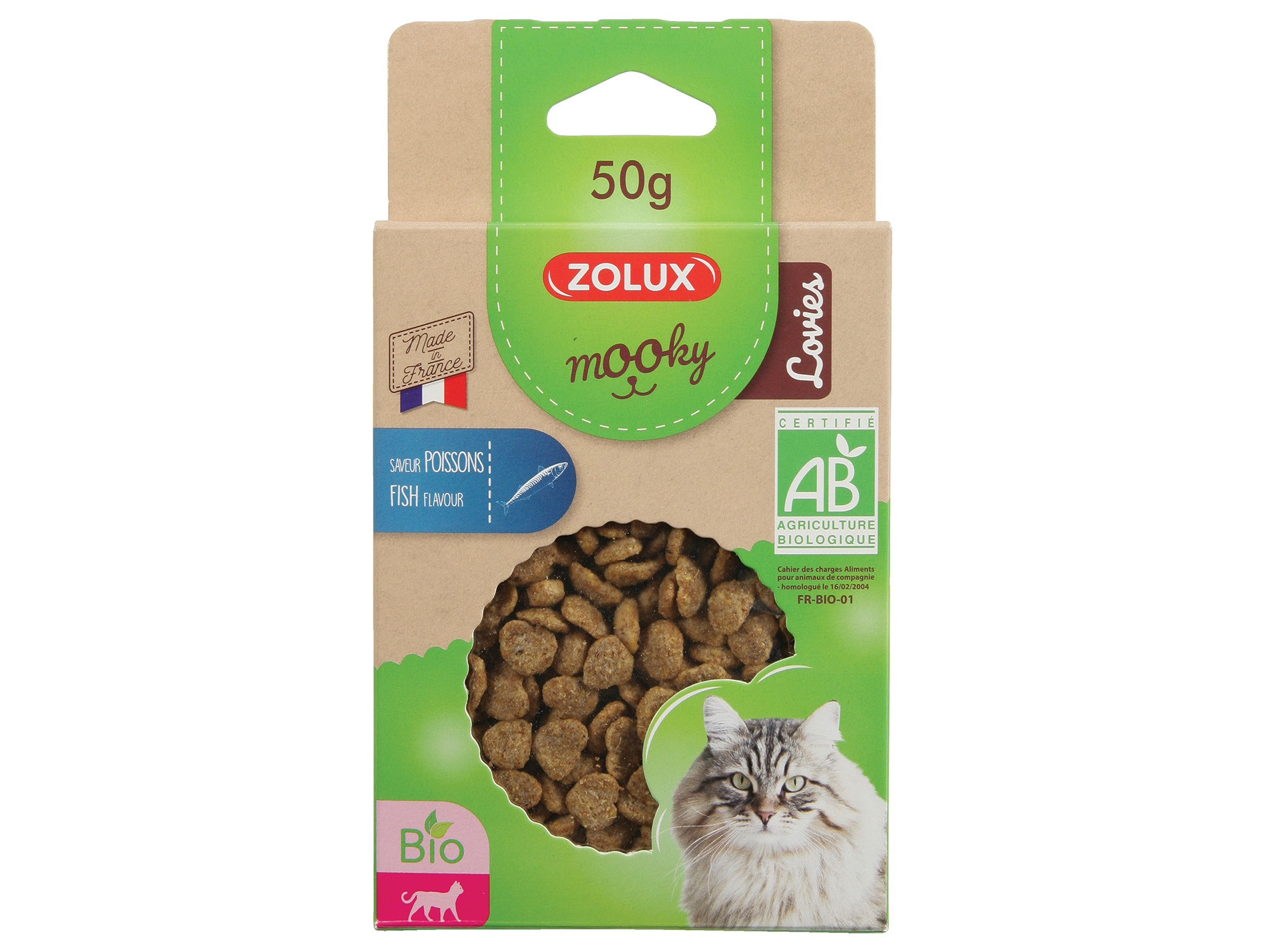 Friandises chat ZOLUX Mooky bio chat lovies poisson 50g