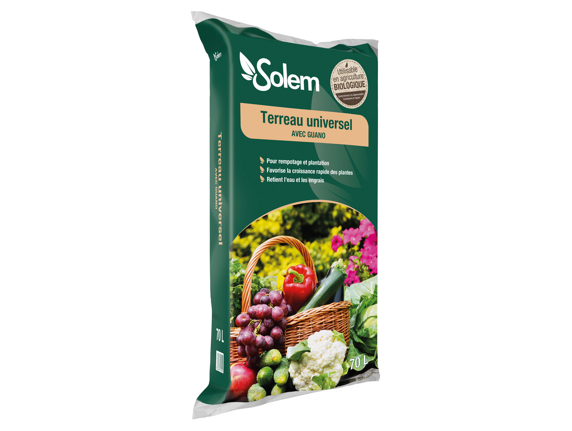 Terreau universel SOLEM avec guano 70L