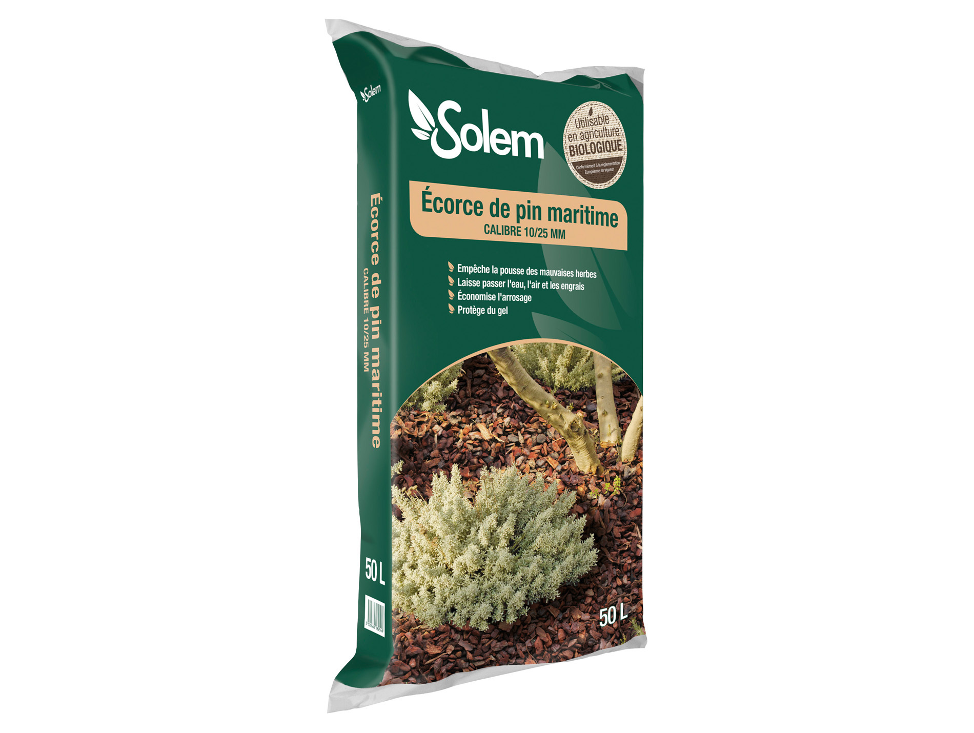 Ecorces de pin maritime SOLEM 10/25 50L