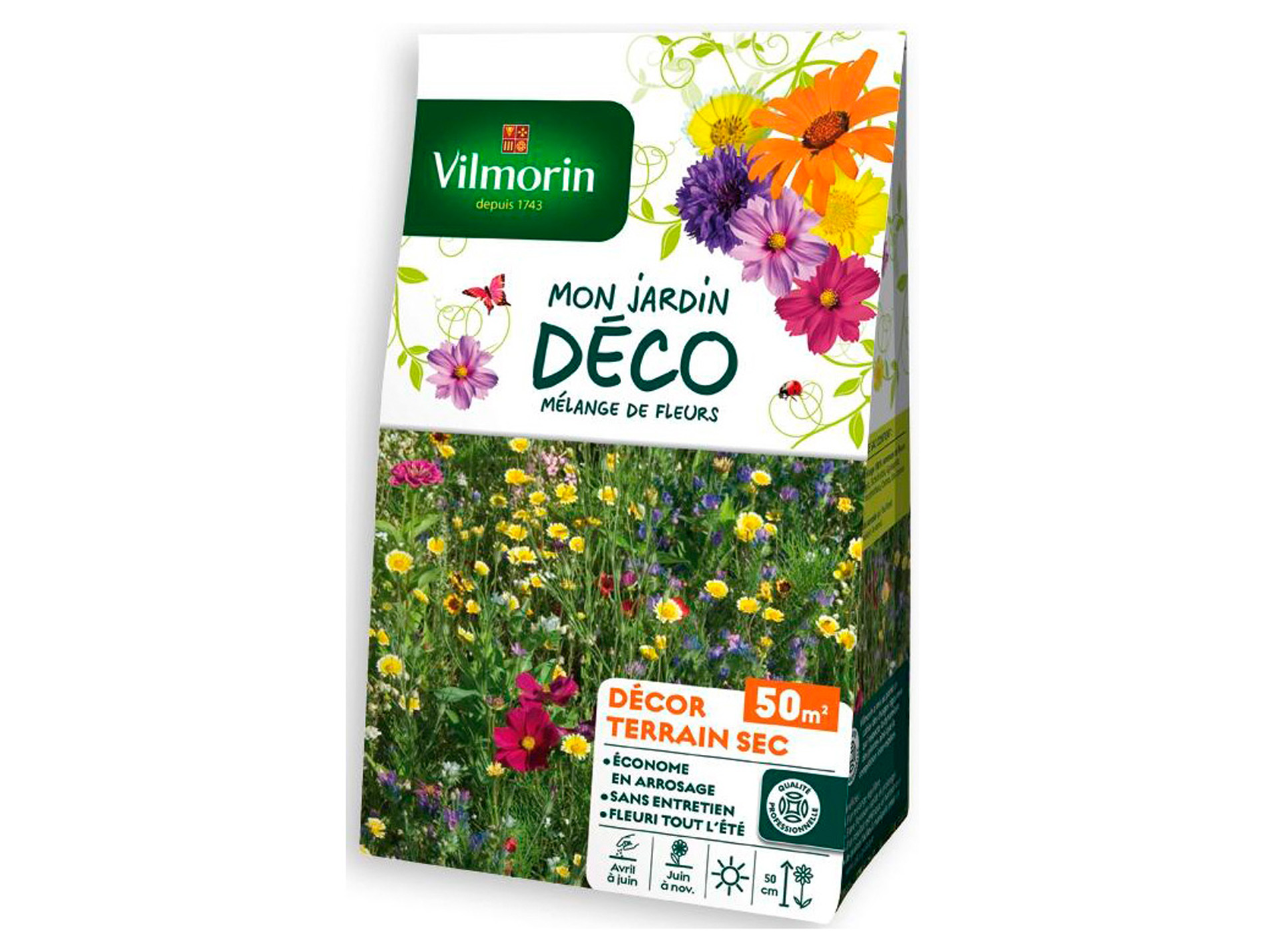 Mélange de fleurs Terrain Sec VILMORIN 50m²