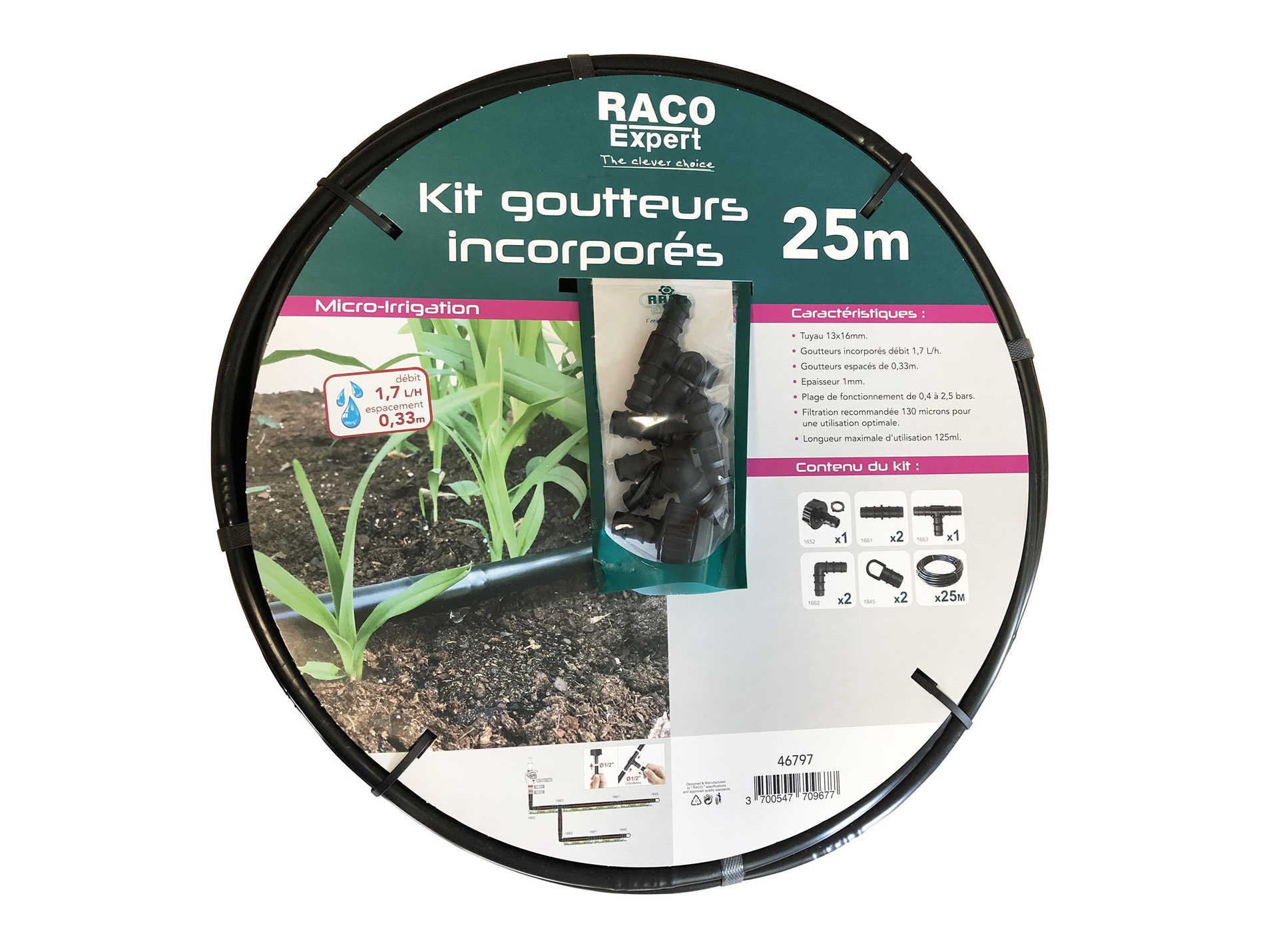 Kit arrosage goutte à goutte RACO EXPERT ø16mm 25m