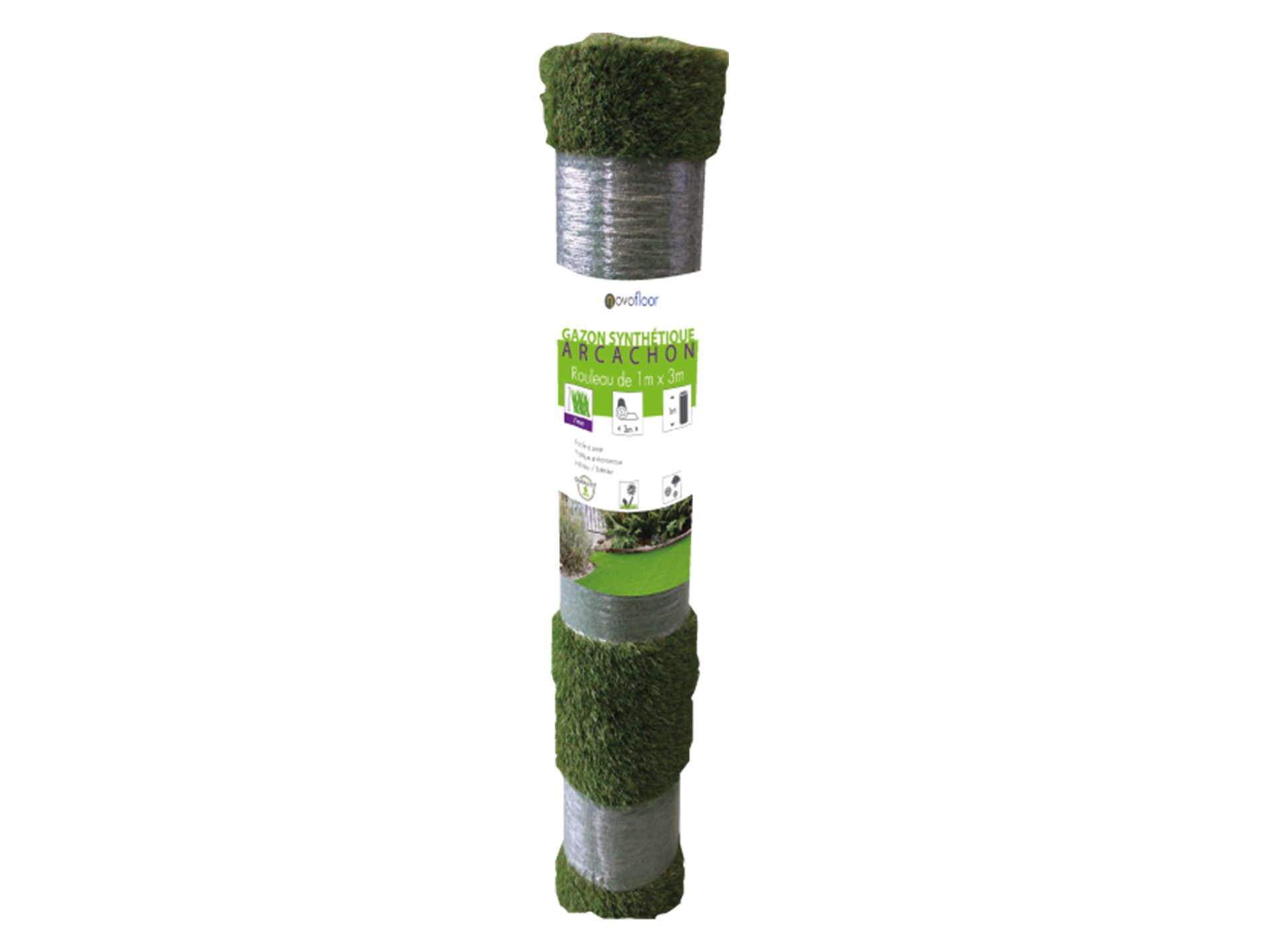 Gazon synthétique Arcachon NOVOFLOOR 7mm 3m² mini rouleau 1x3m
