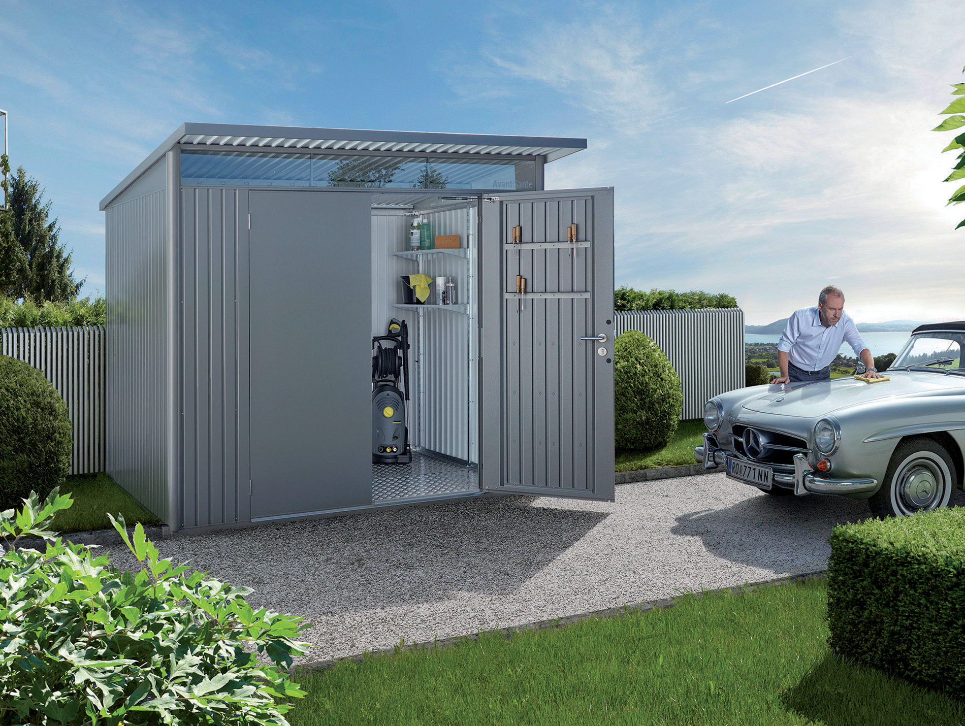 Abri jardin métal BIOHORT AvantGarde A5 5,72m² 2 portes