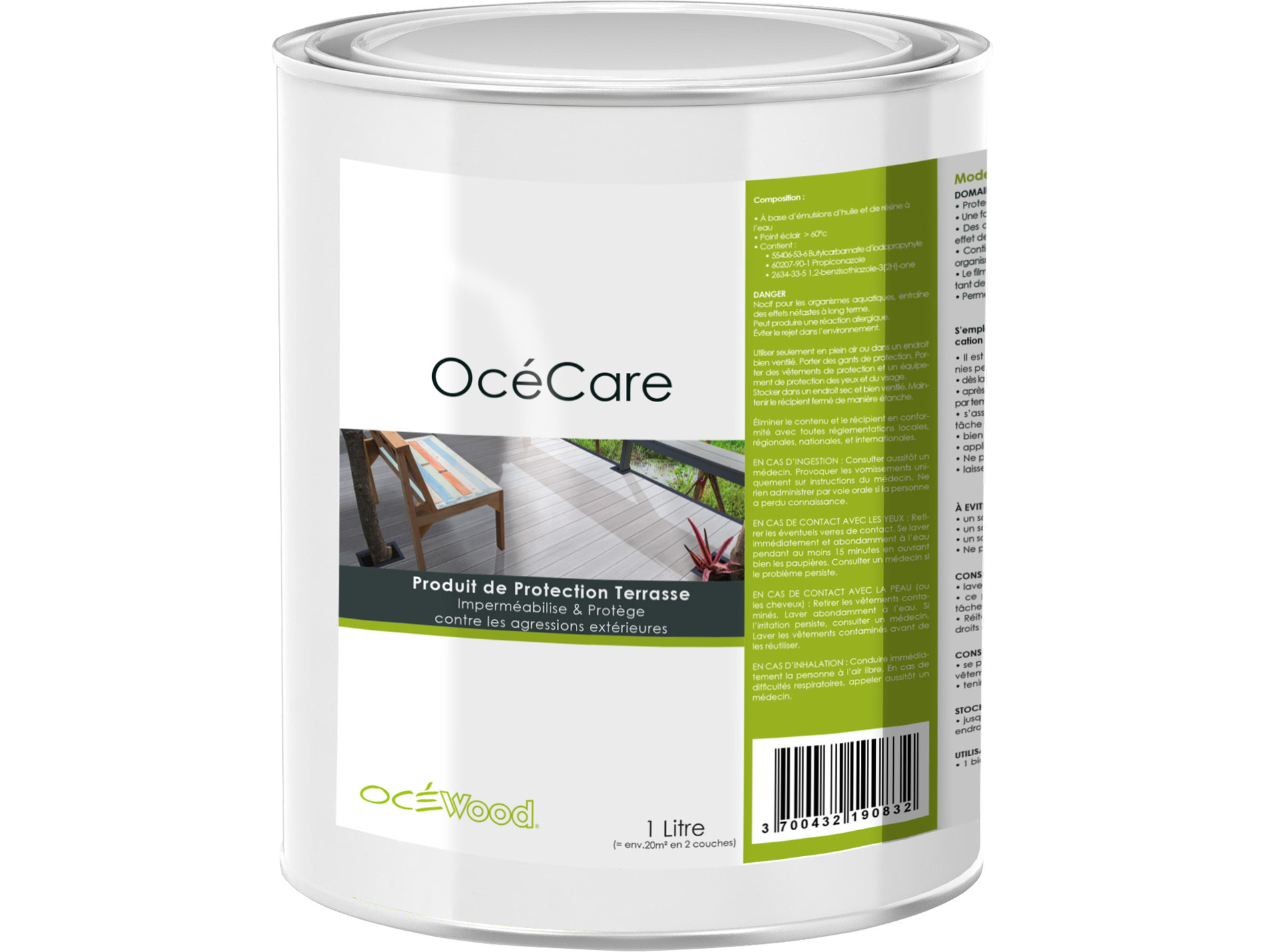 Huile hybride extérieur Ocecare incolore 1 litre