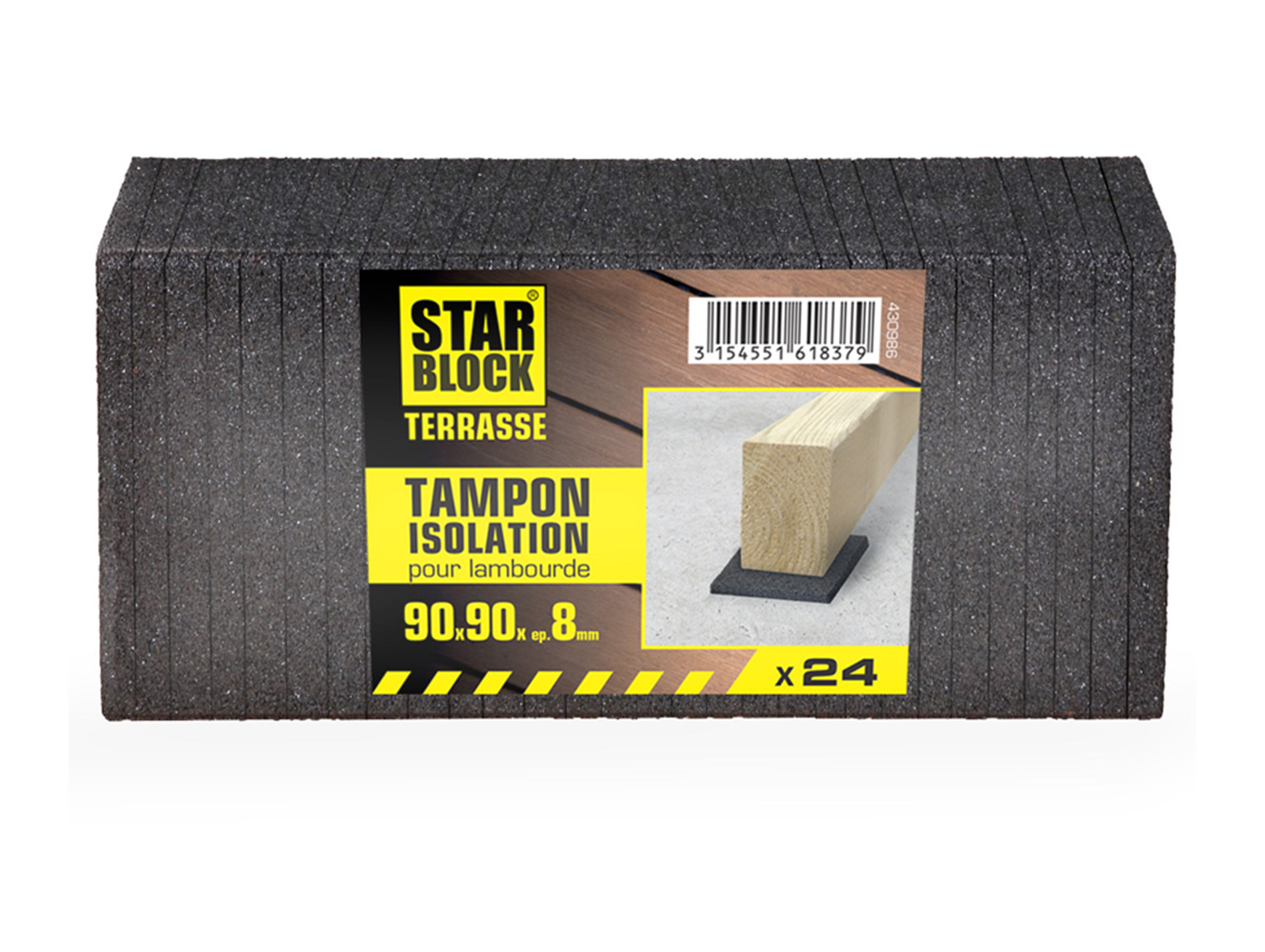 Cales d'isolation lambourdes Starblock® 90x90x8mm x24