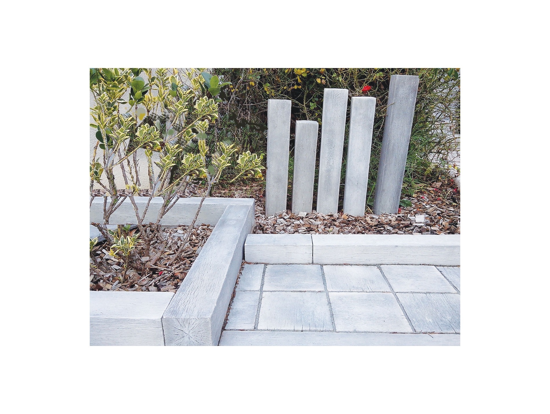 Bordure poutre 90x10 x10cm bois blanchi