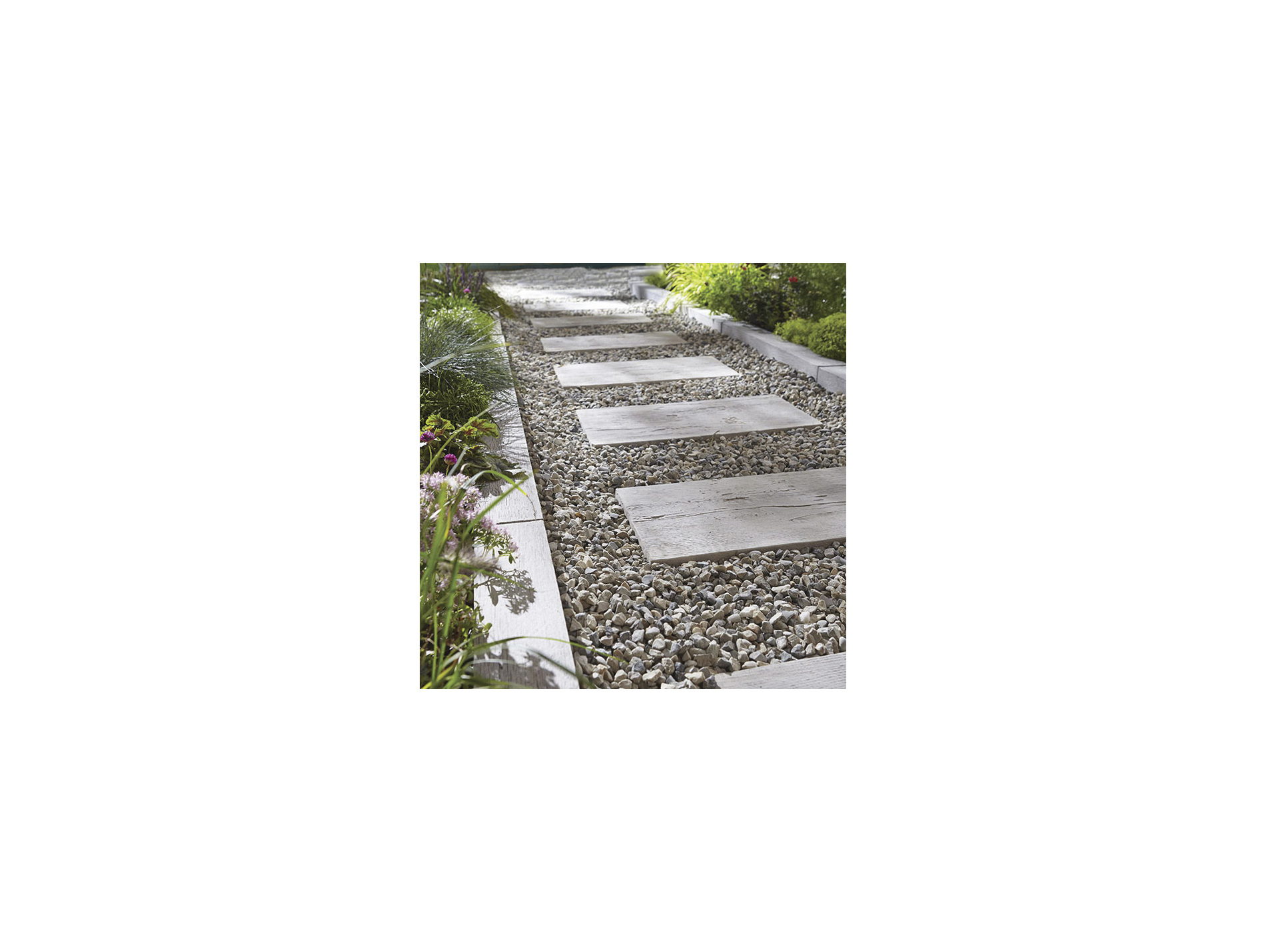 Pas japonais 100x20x3cm aspet bois blanchi