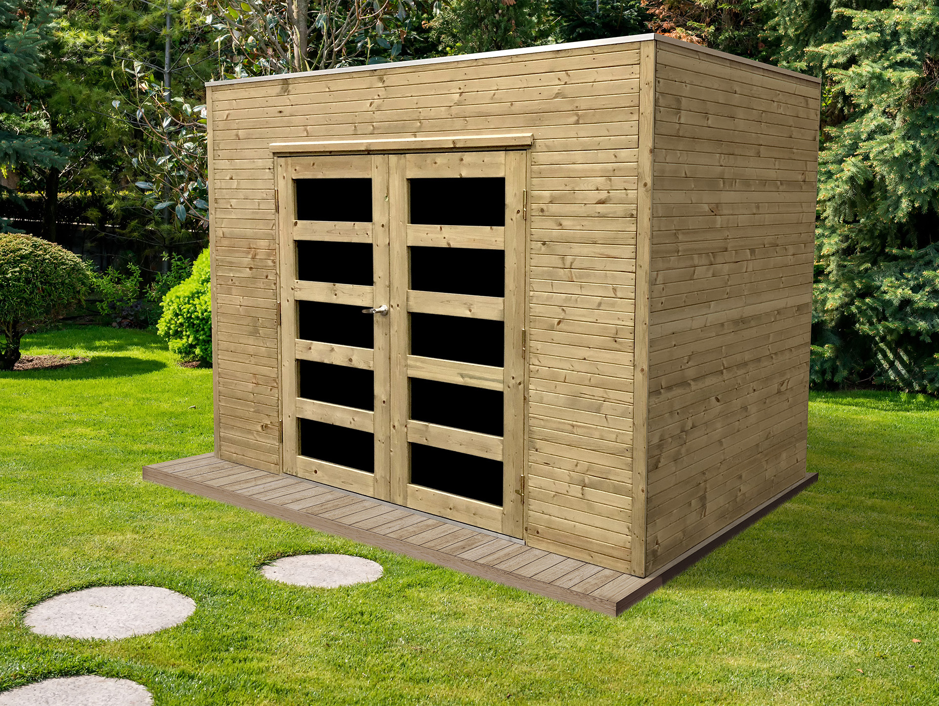 Abri jardin bois Capri épaisseur 19mm 5,94 m²