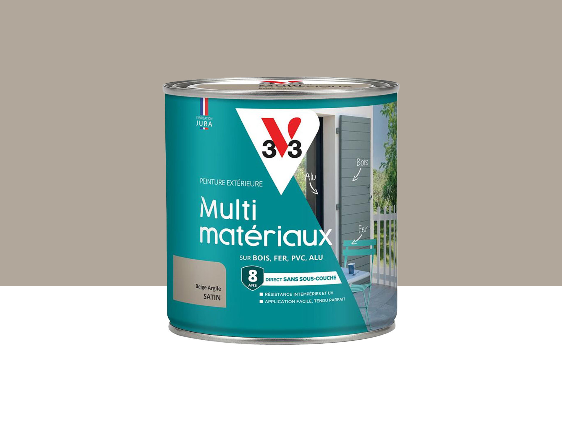 Peinture extérieure multisupports V33 beige argile satiné 500ml