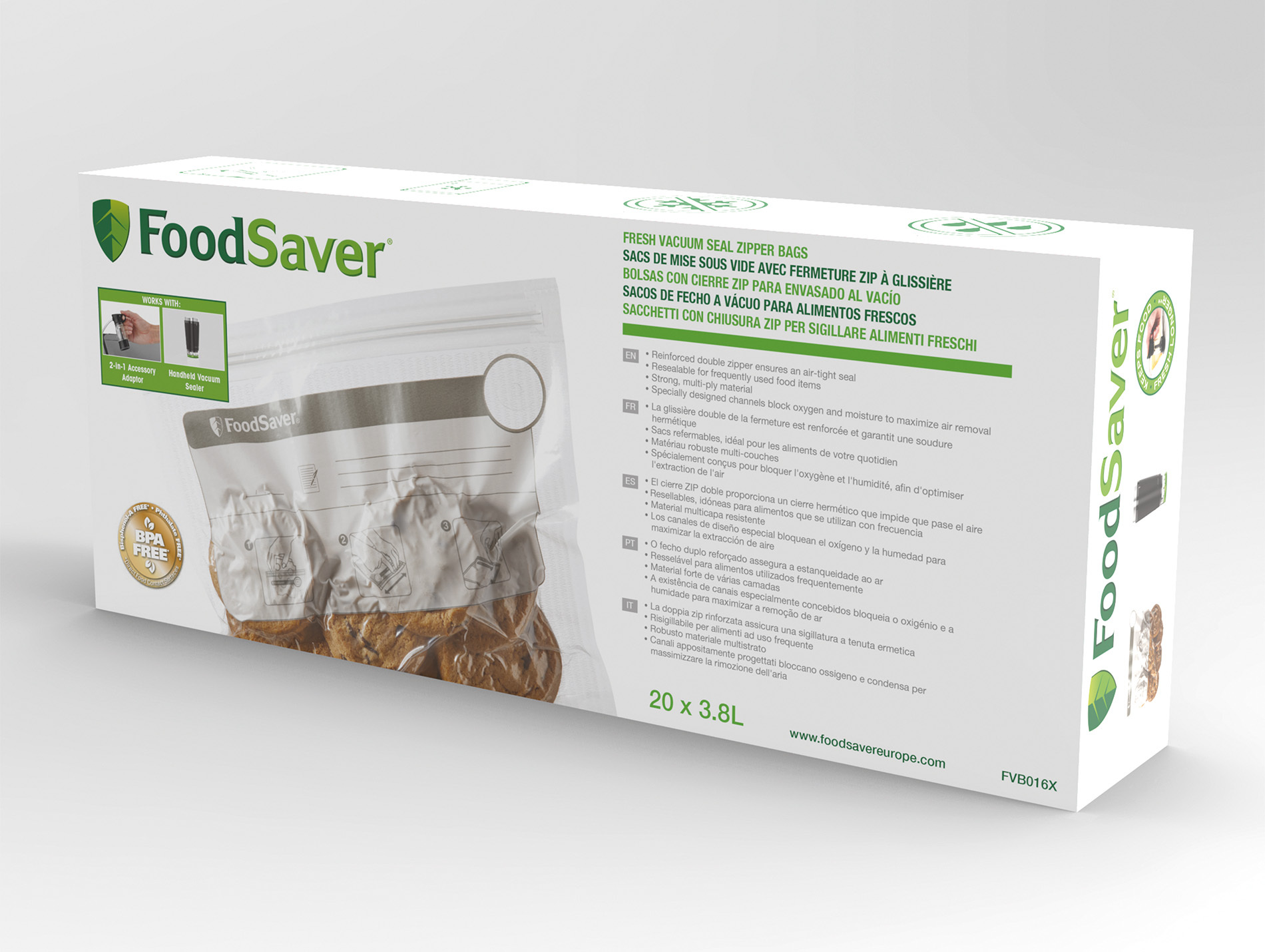 Sacs zippés  x 20 FOODSAVER 3.79L