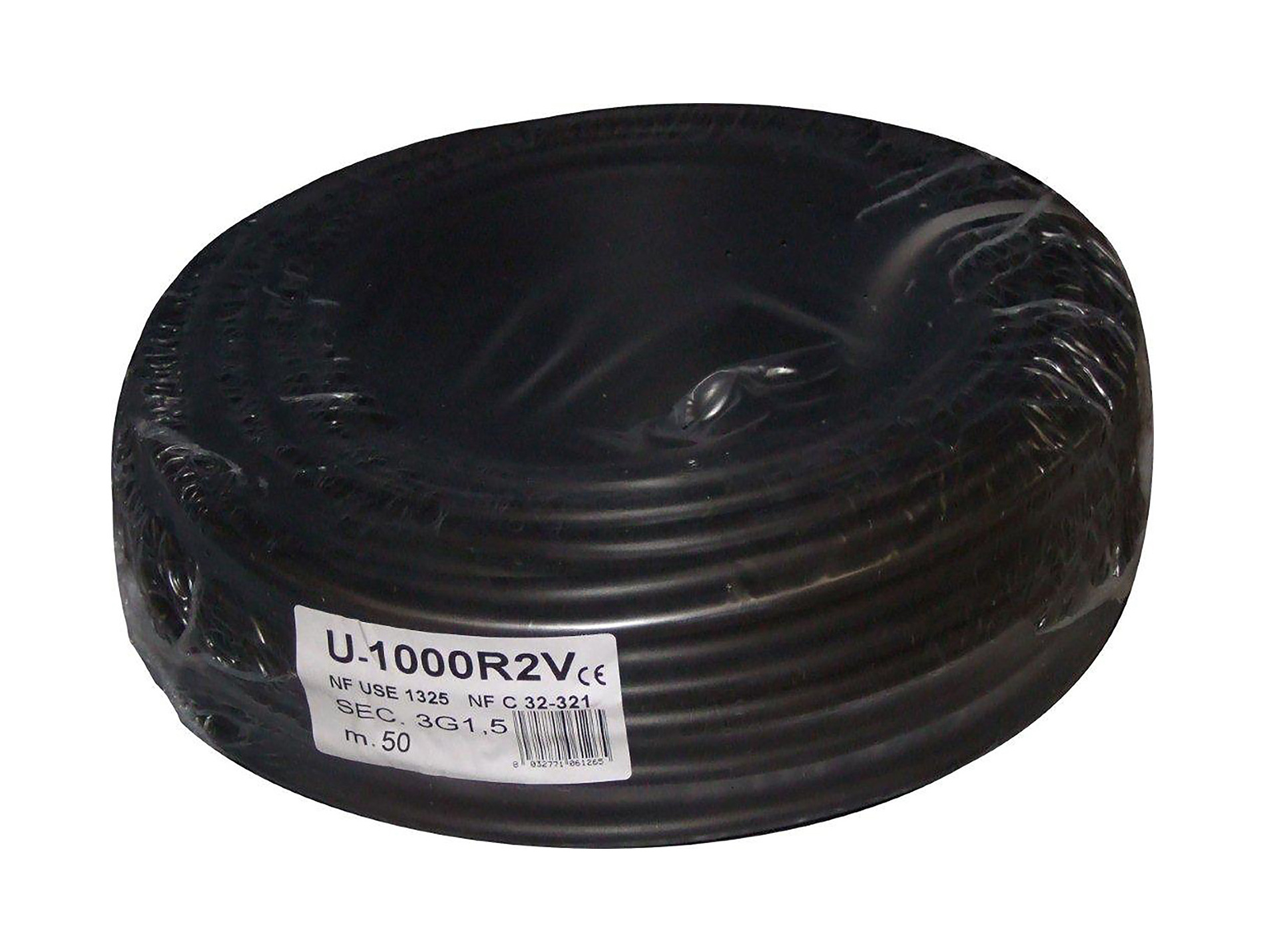 Câble électrique ELECTRALINE 1000RO2V 3G1,5mm² 50m noir
