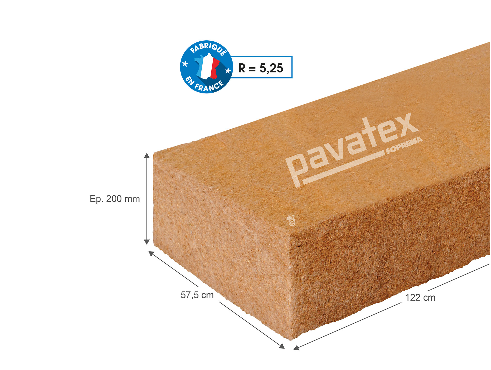 Panneau isolant fibre de bois PAVAFLEX CONFORT 122 x 57,5 R=5,25