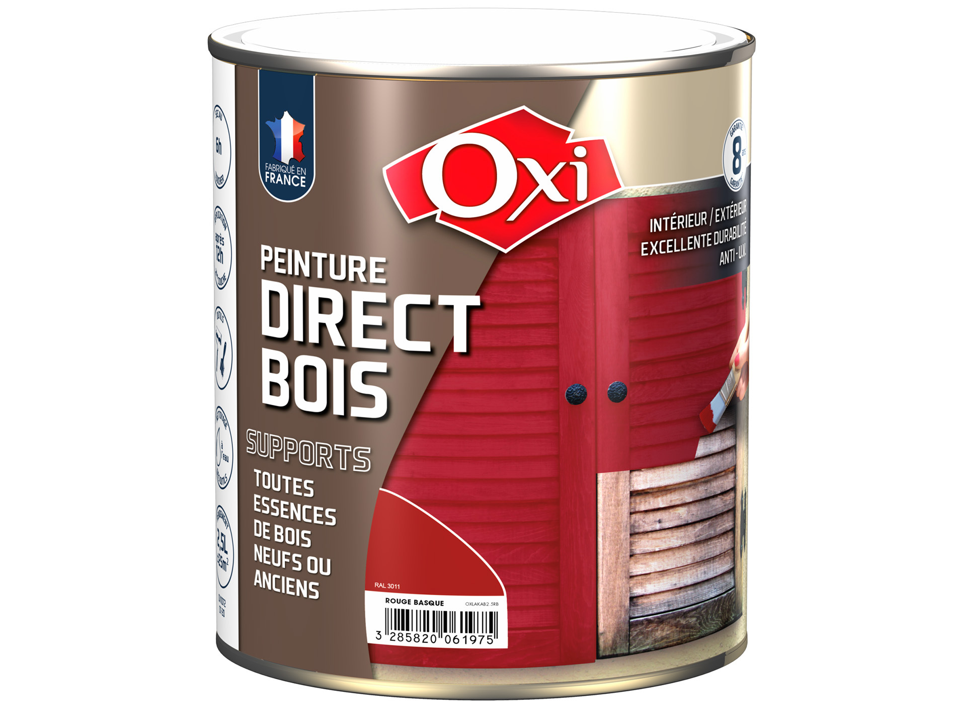 Peinture bois extérieur OXYTOL Rouge Basque 2,5L