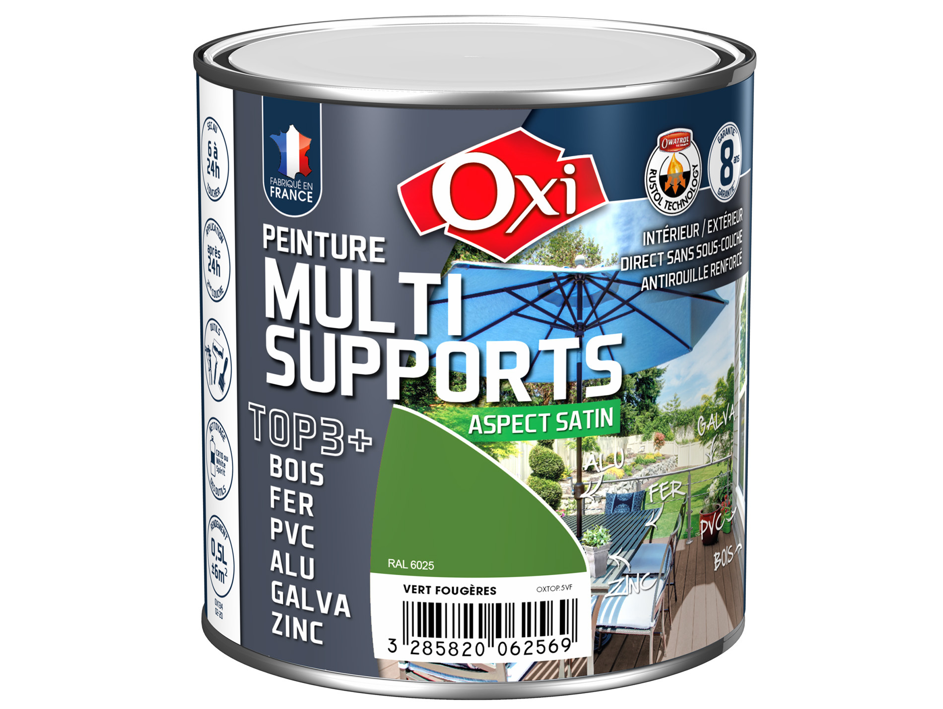 Peinture multi-supports Top3+ OXYTOL Vert Fougère 500ml