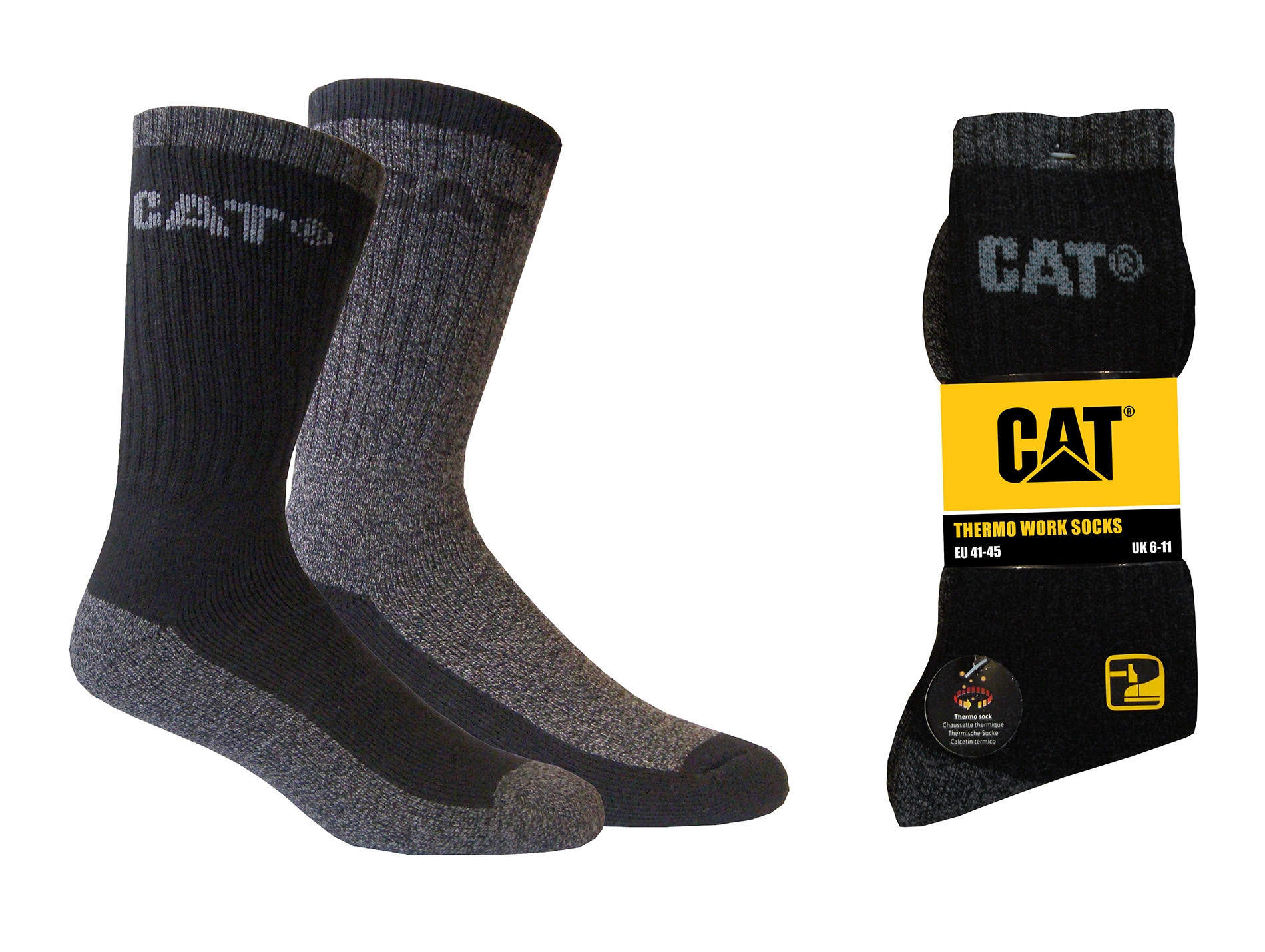 Chaussettes CATERPILLAR MIX-CAT-111A thermiques x2