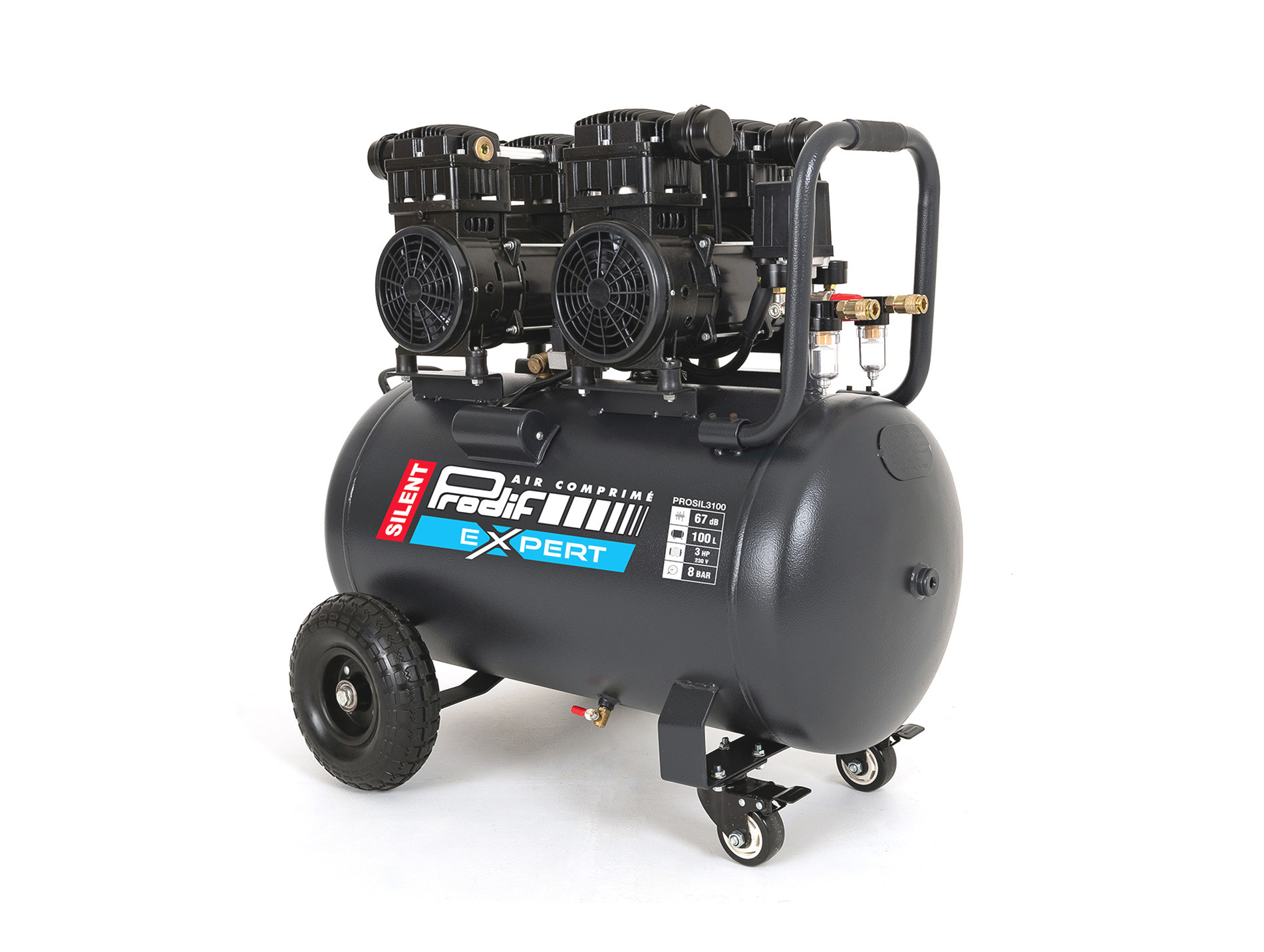 Compresseur silencieux PRODIF 8bars 3CV 100L