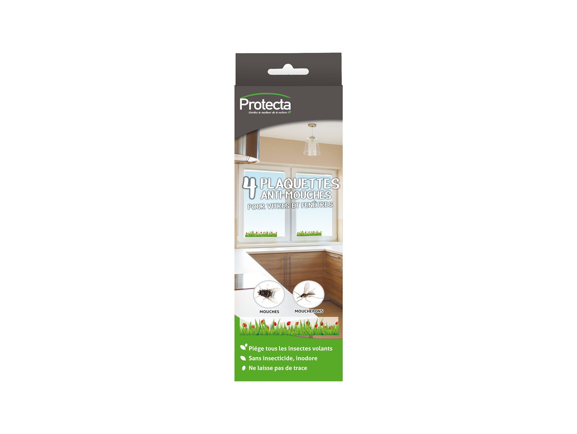 Plaquettes adhésives anti-mouche pour vitres et fenêtres x4