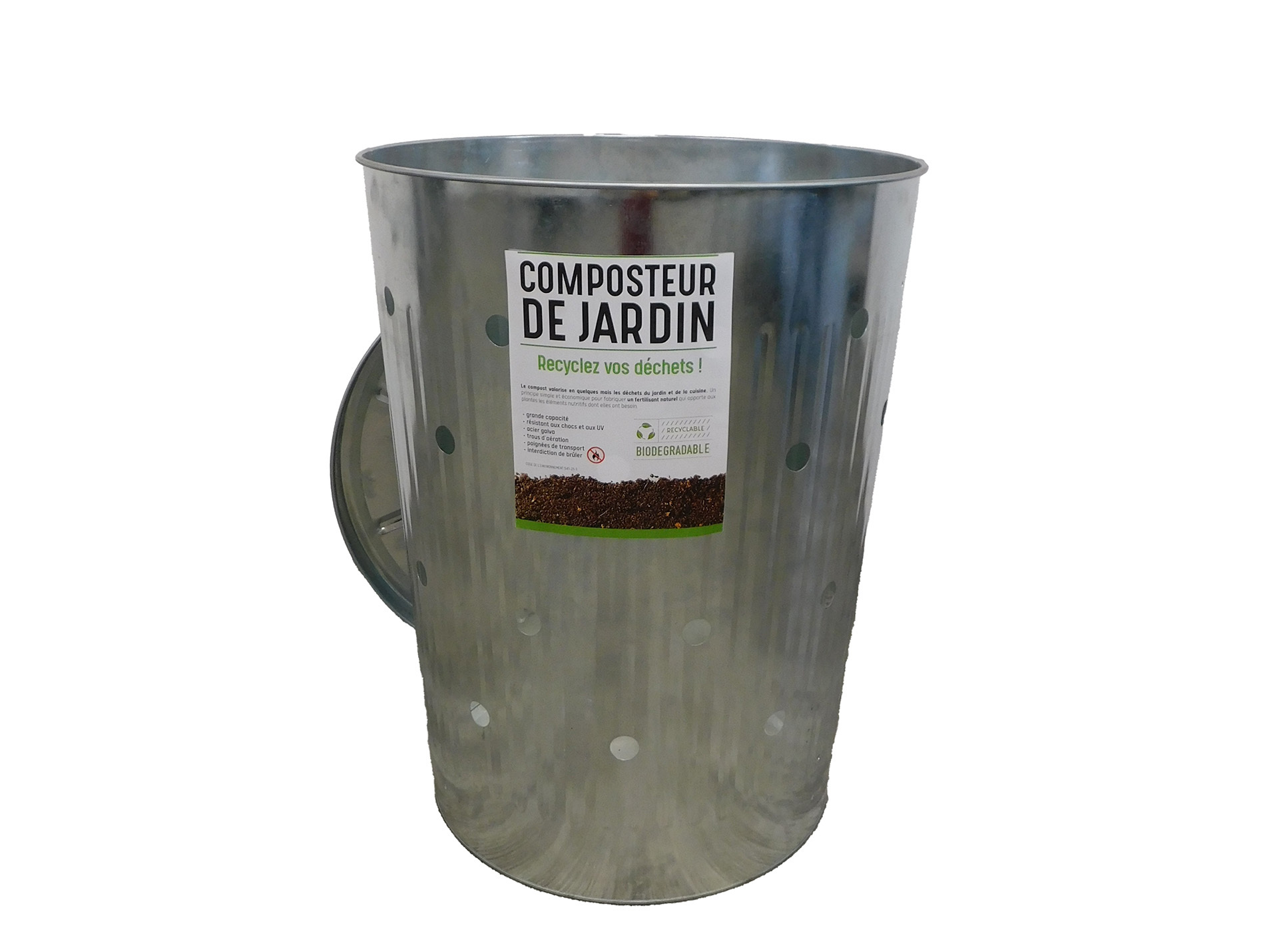 Composteur de jardin en galva 100L