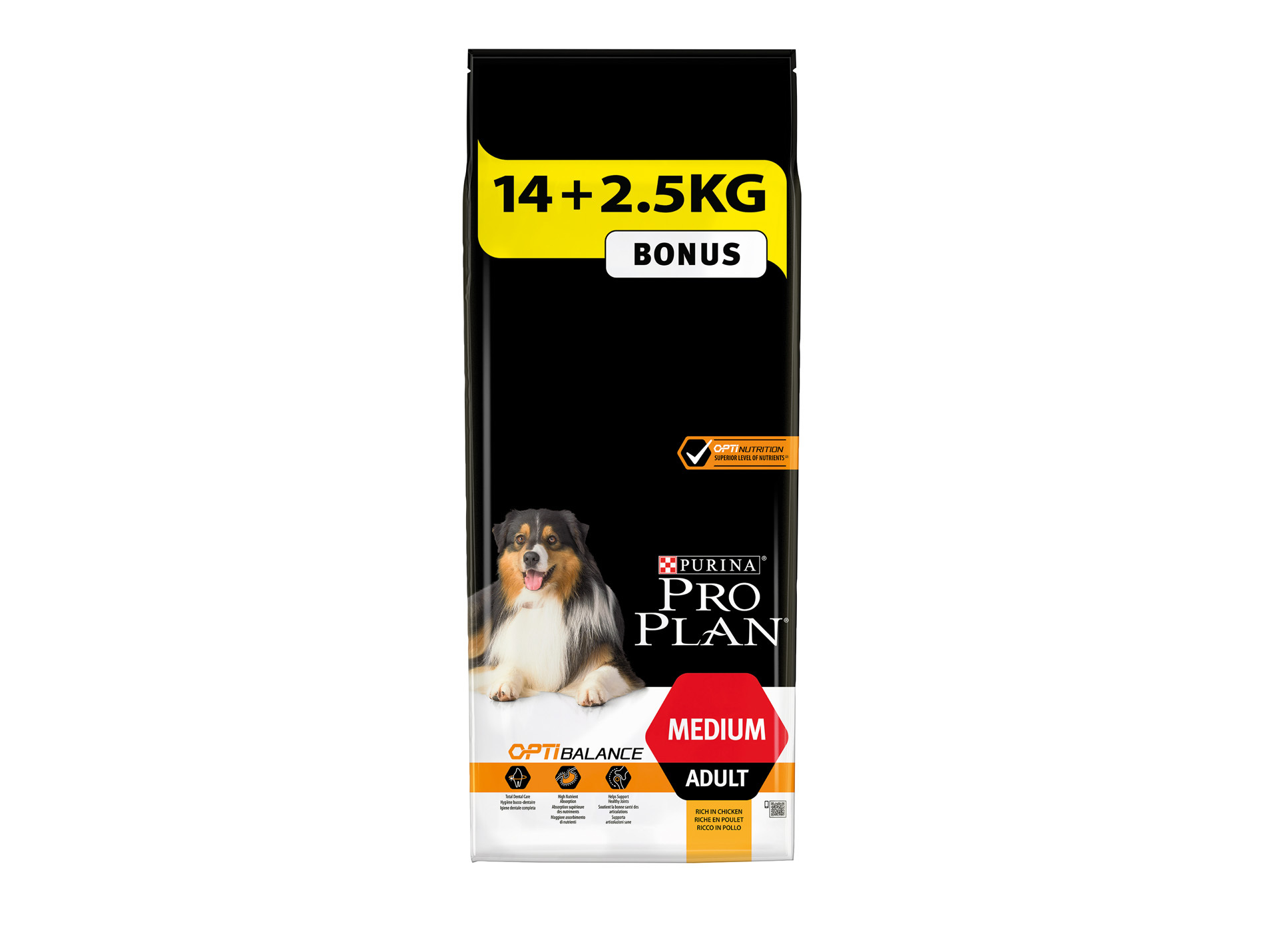 Croquettes chien PROPLAN Medium Adult 14kg + 2,5kg OFFERTS
