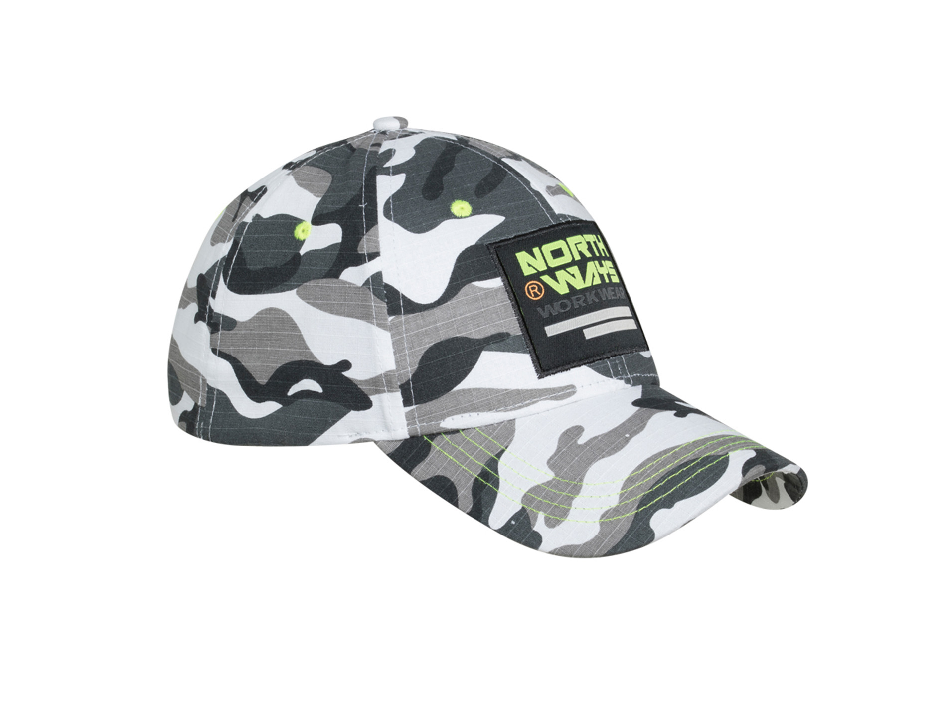 Casquette NINE WORTHS Amir coton camo gris