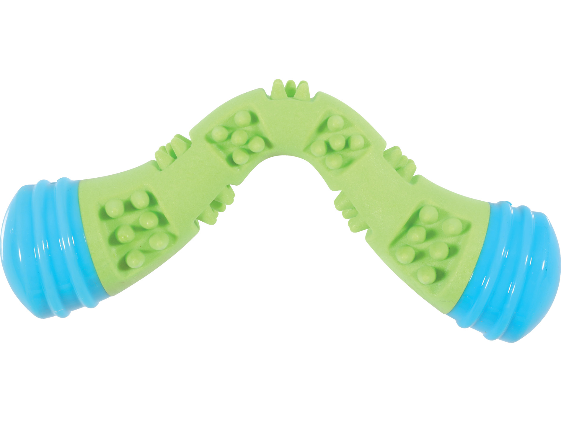 Jouet chien boomerang sun TPR 23cm vert