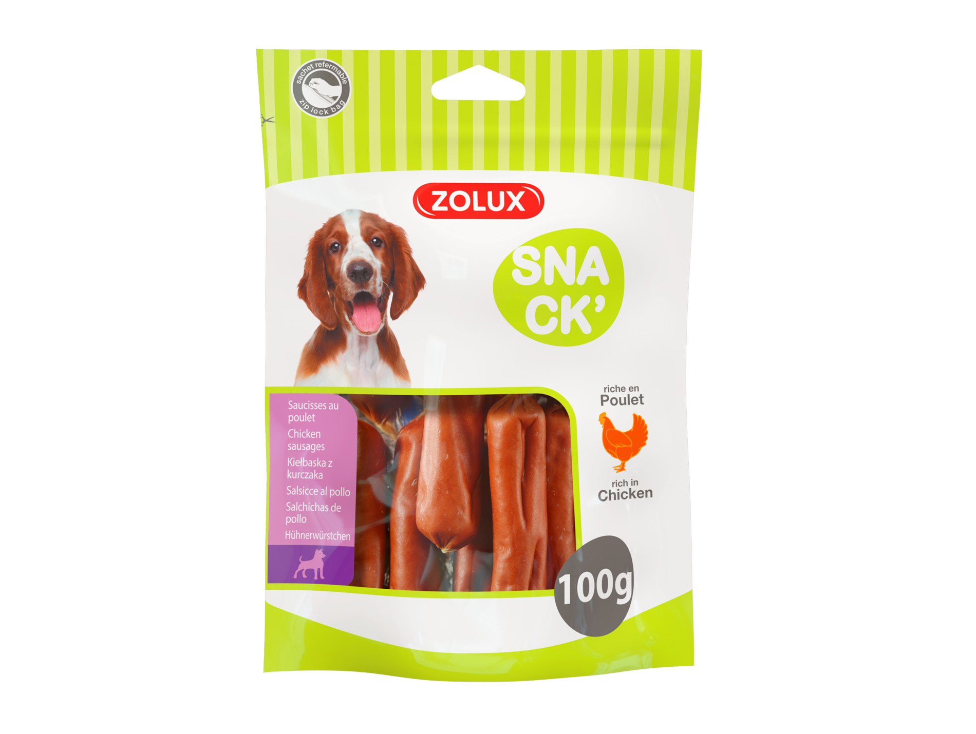 Friandise chien saucisses ZOLUX poulet 100g