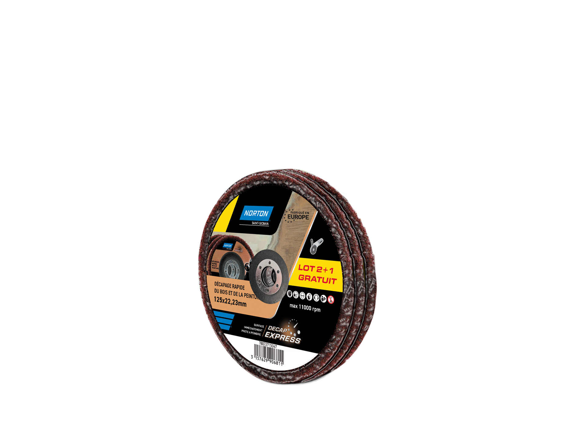 Lot de 2 disques à décaper le bois Ø 125 mm + 1 OFFERT