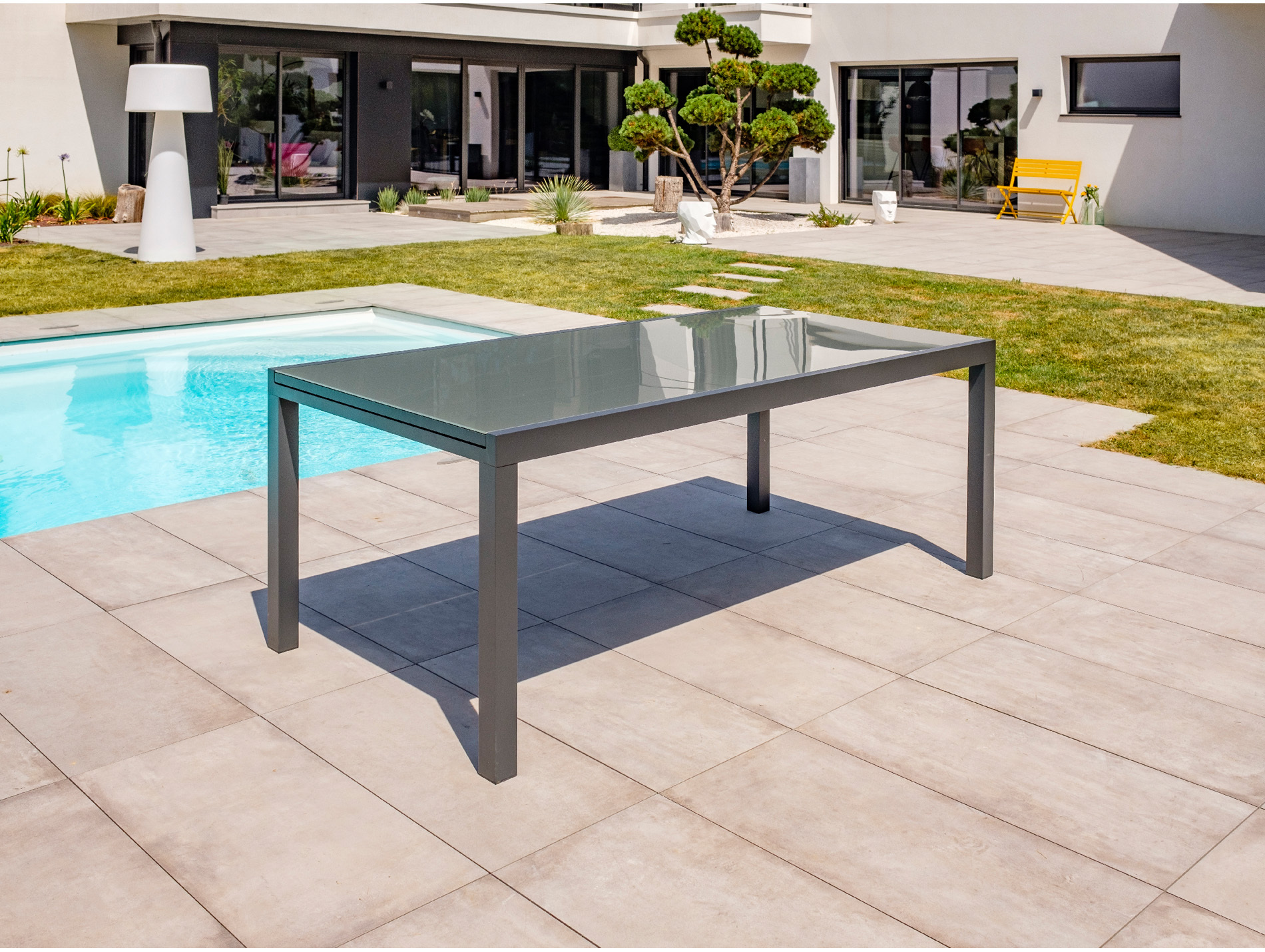 Table jardin extensible aluminium DCB Tolede 8/10places gris