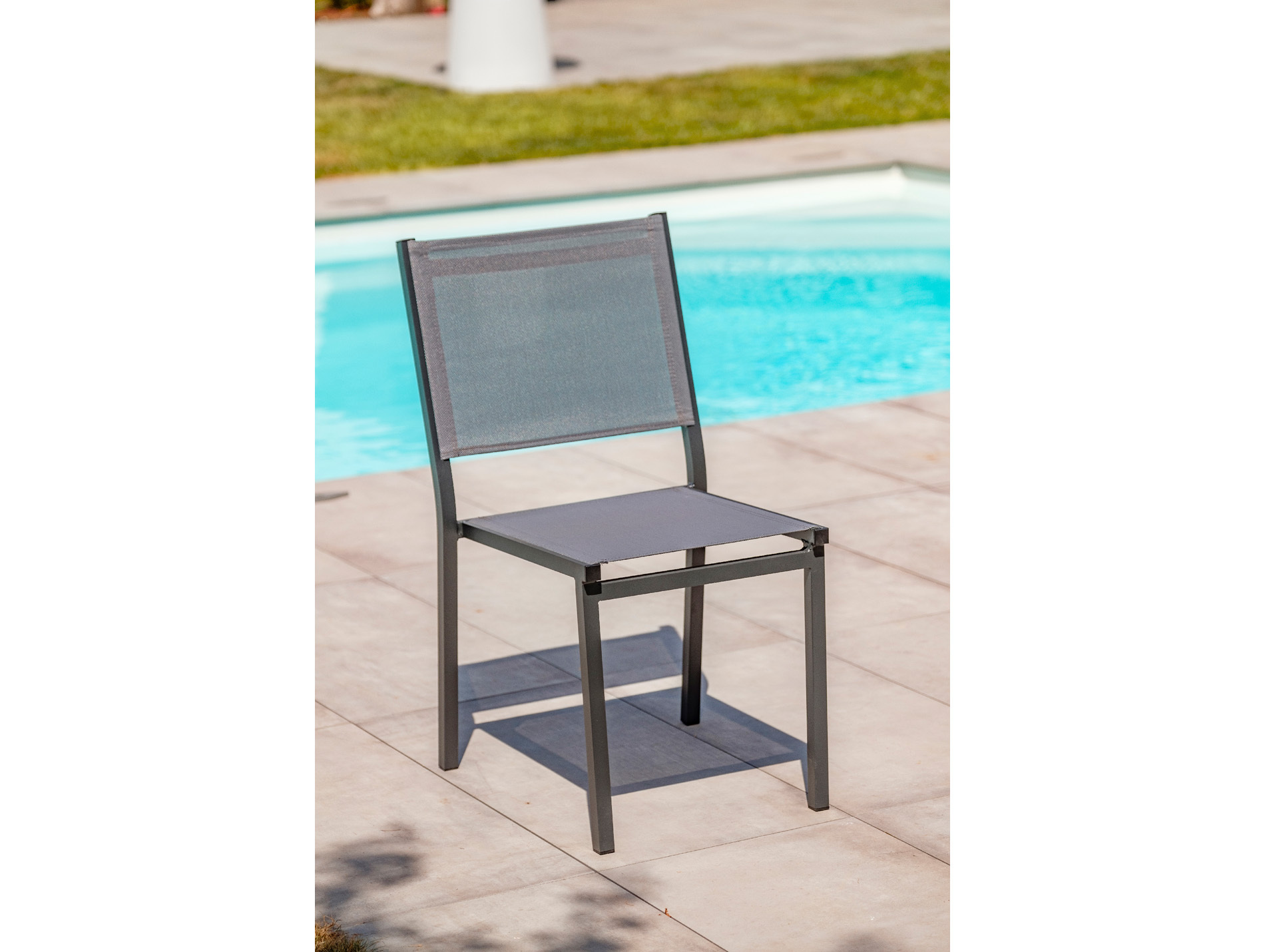 Chaise aluminium DCB GARDEN Tolede noir