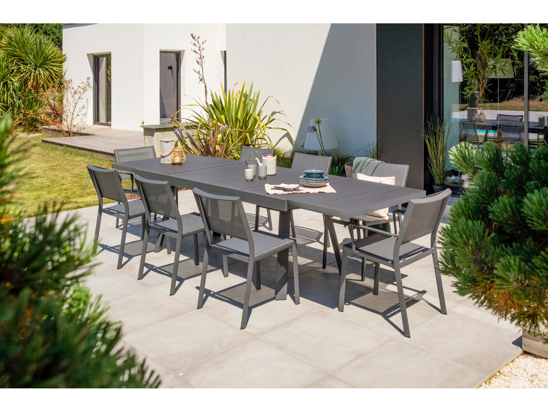 Table jardin extensible aluminium DCB Stockholm 10/12places