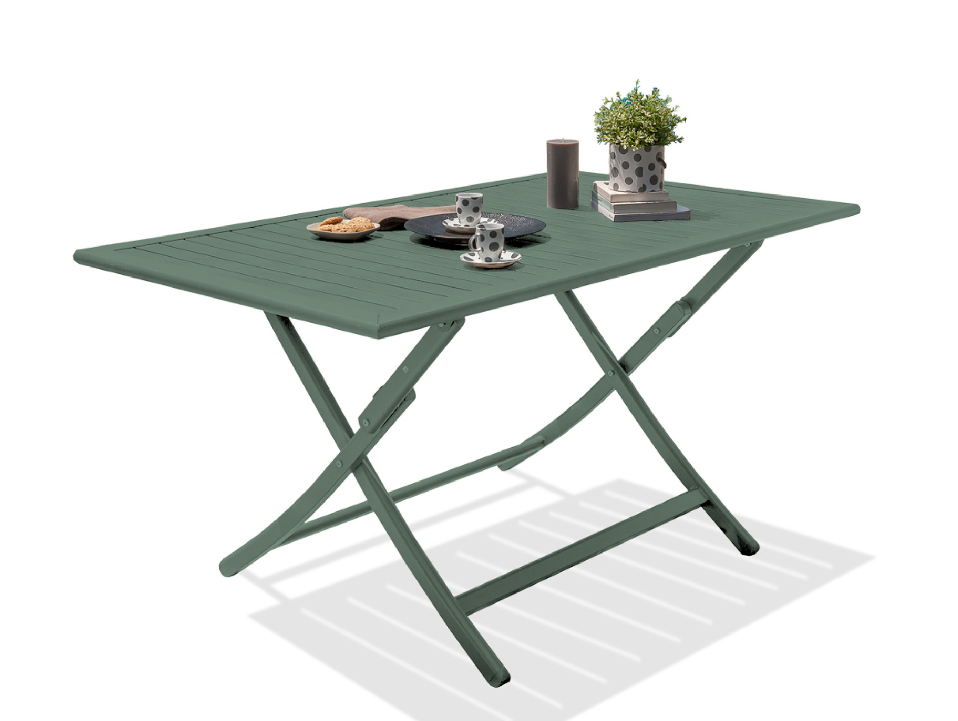 Table de jardin pliante alu DCB Marius 4 places kaki