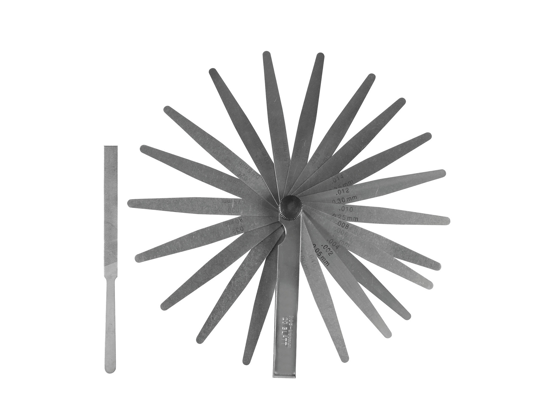 Jauge d'épaisseur 20 lames avec lime intégrée