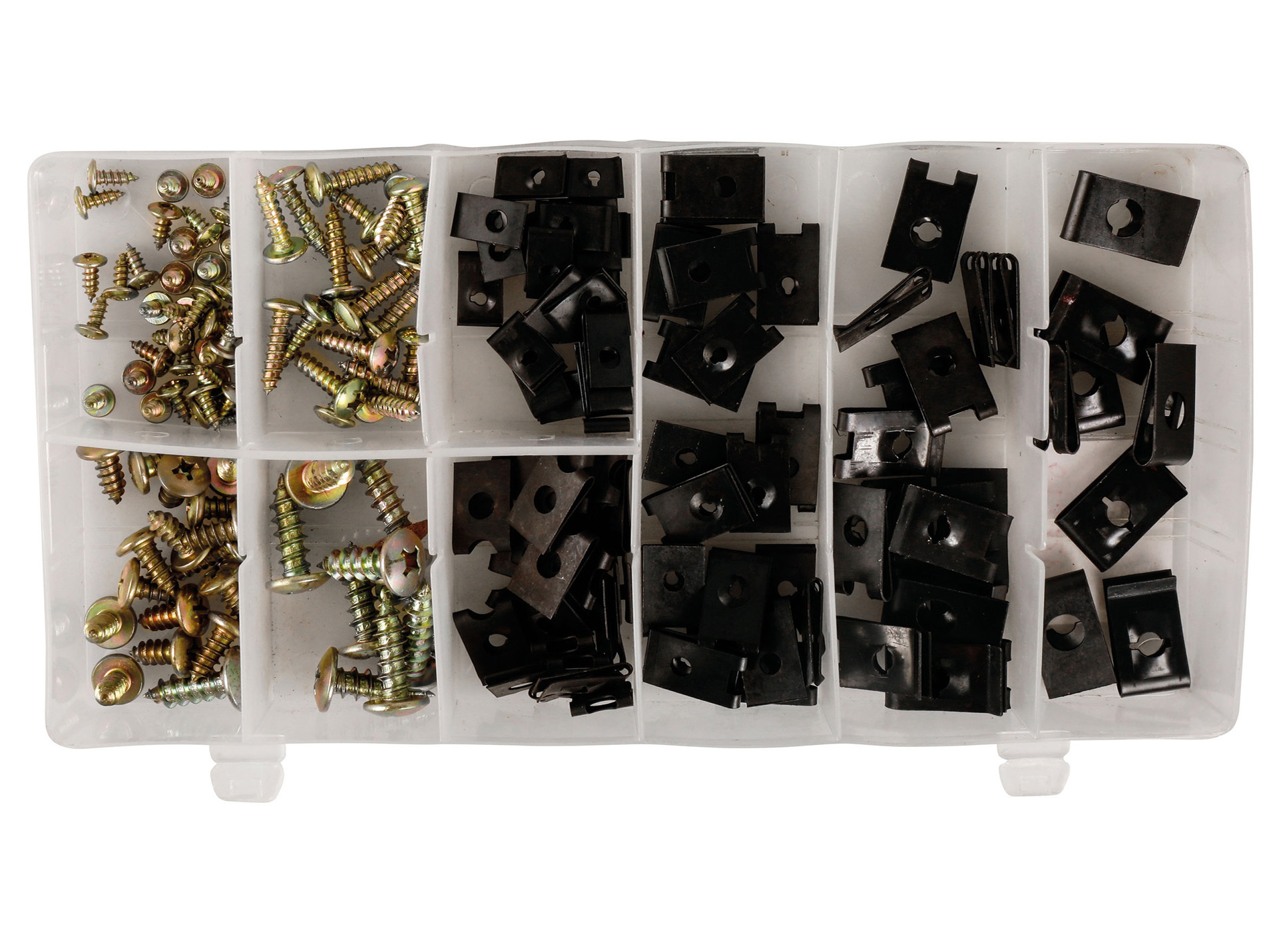 Boîte d'assortiment de clips type U et vis 170 pièces