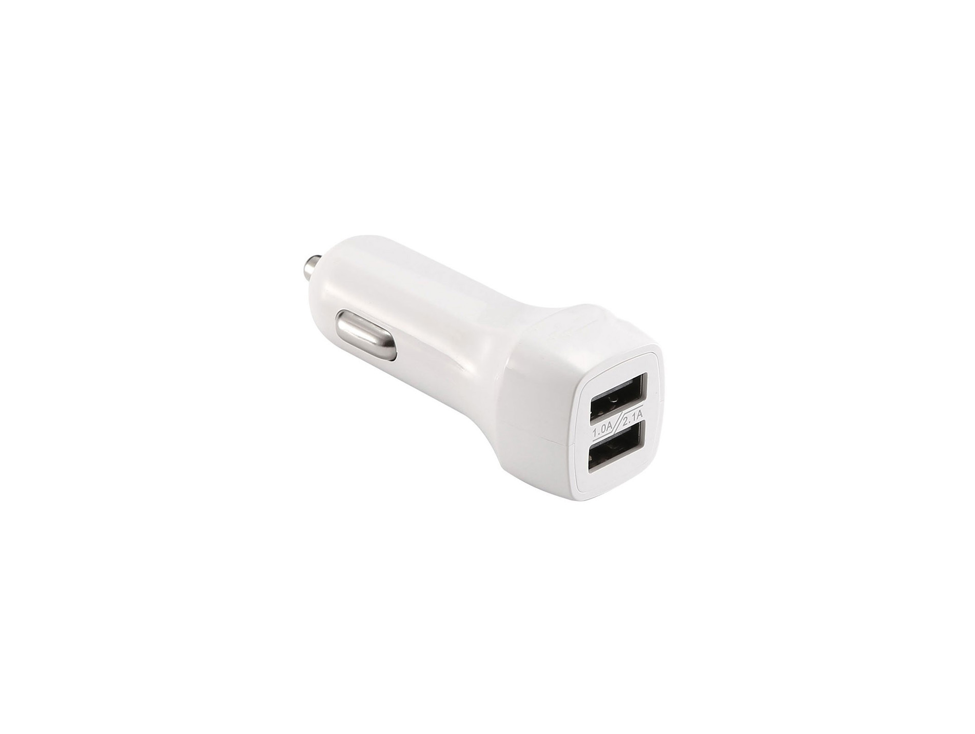 Chargeur USB voiture 2000mA 2 sorties blanc