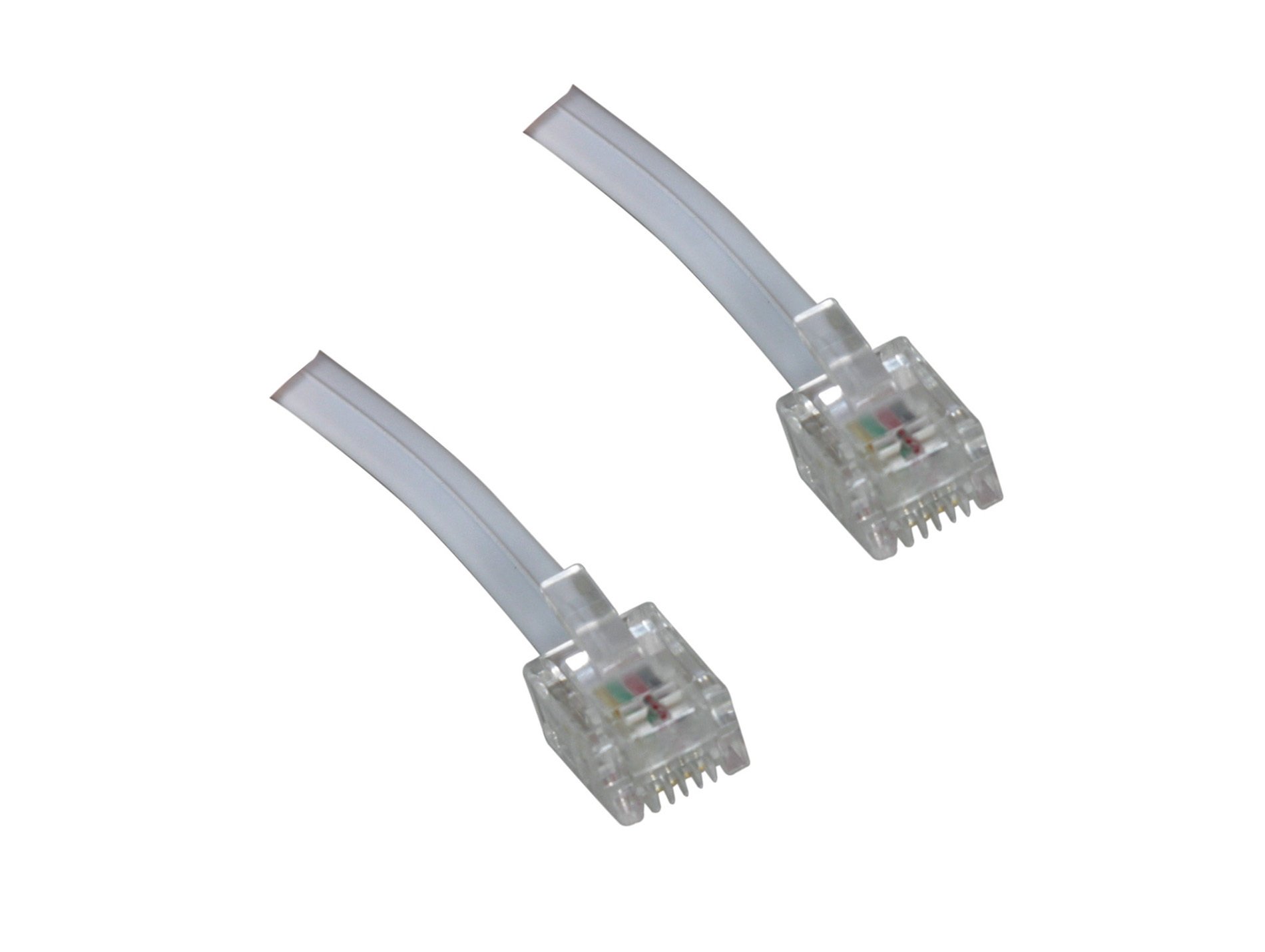 Câble RJ11 Mâle/Mâle blanc L.2m