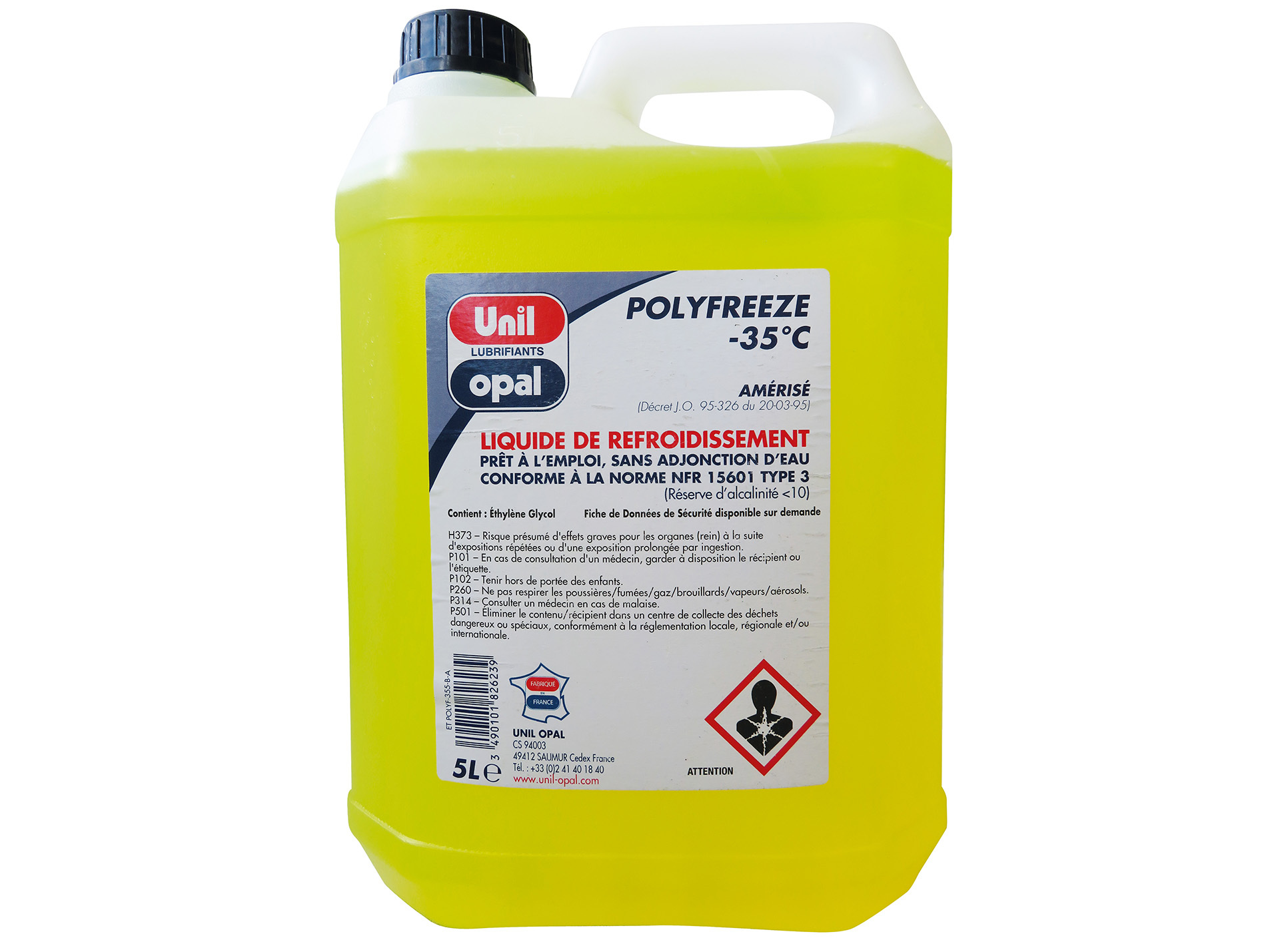 Liquide refroidissement UNIL OPAL polyfreeze -35°C 20L