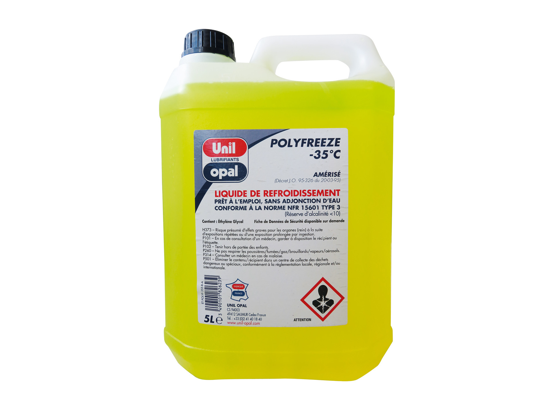 Liquide refroidissement UNIL OPAL polyfreeze -35°C 5L