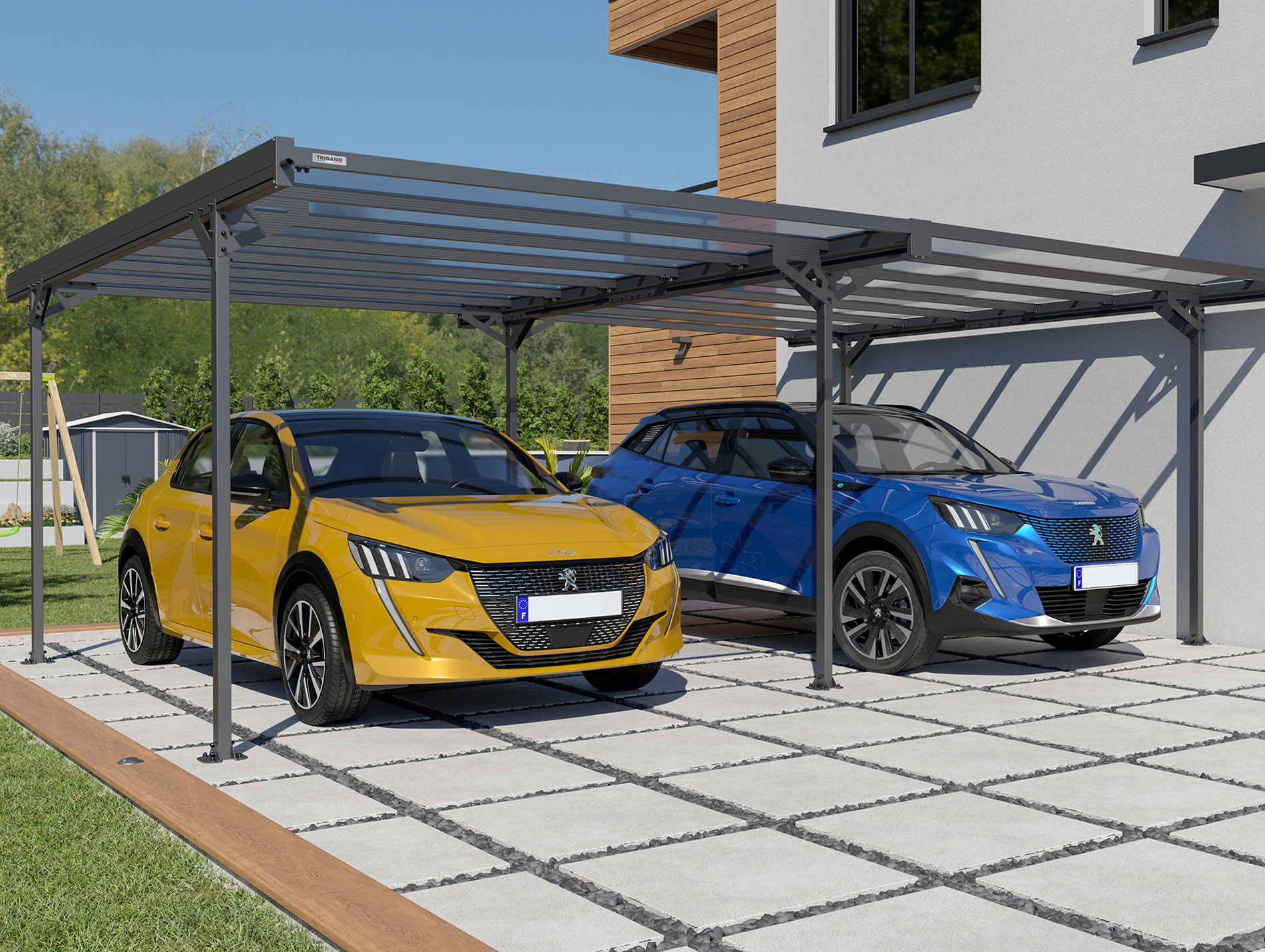 Carport double aluminium TRIGANO Mistral 30,85 m²