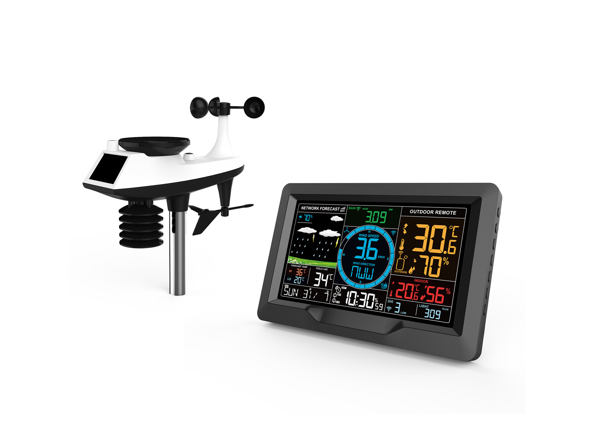 Station météo couleur connectée