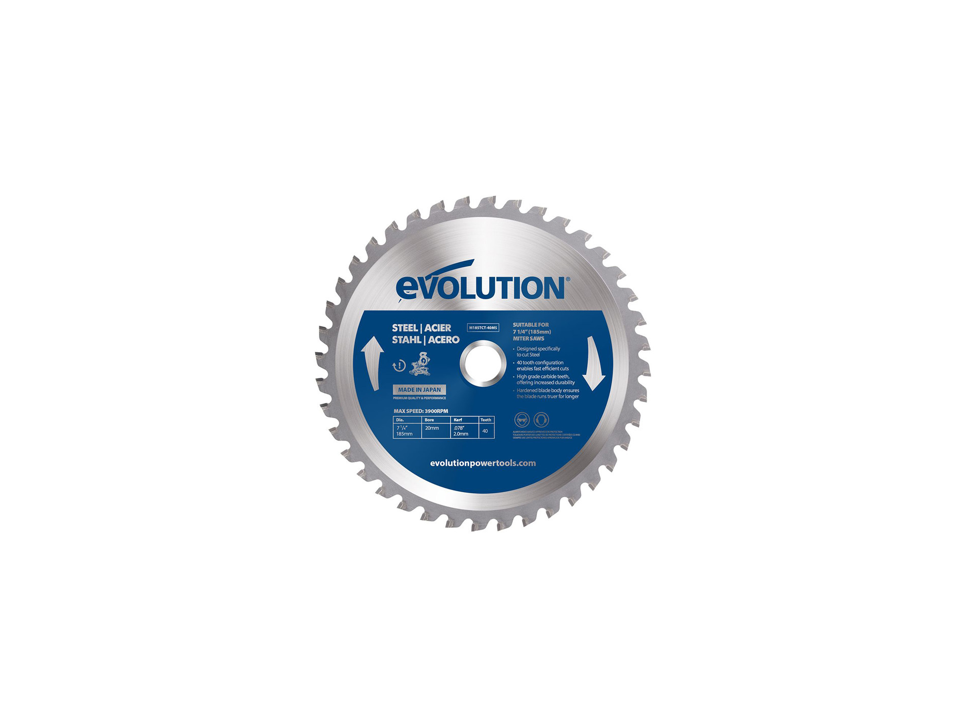 Lame scie circulaire EVOLUTION Ø185mm 40 dents