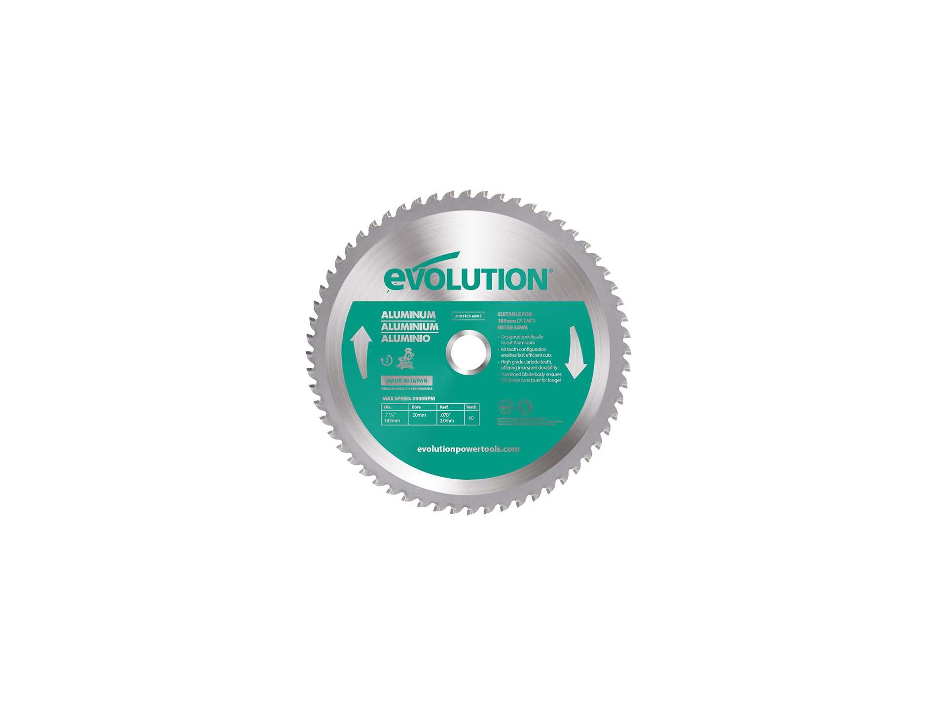 Lame scie circulaire EVOLUTION Ø185mm 60 dents