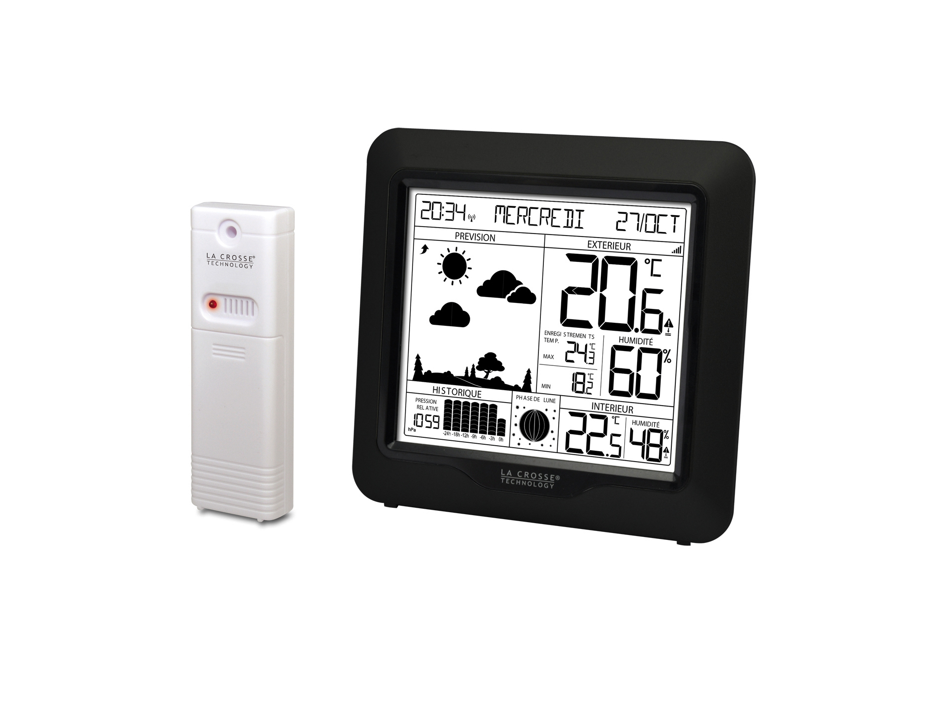 Station Météo avec phase de lune La Crosse® Technology