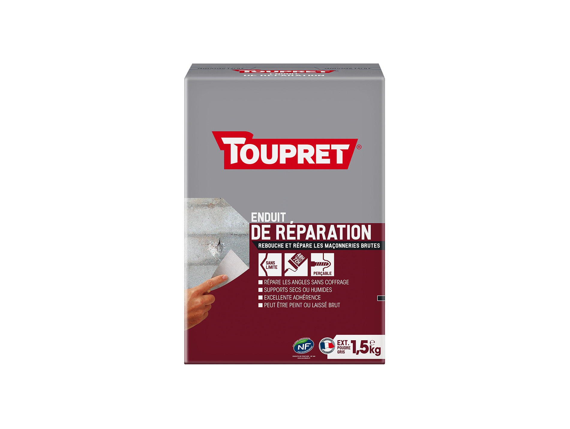 Enduit de réparation TOUPRET en poudre 1,5kg